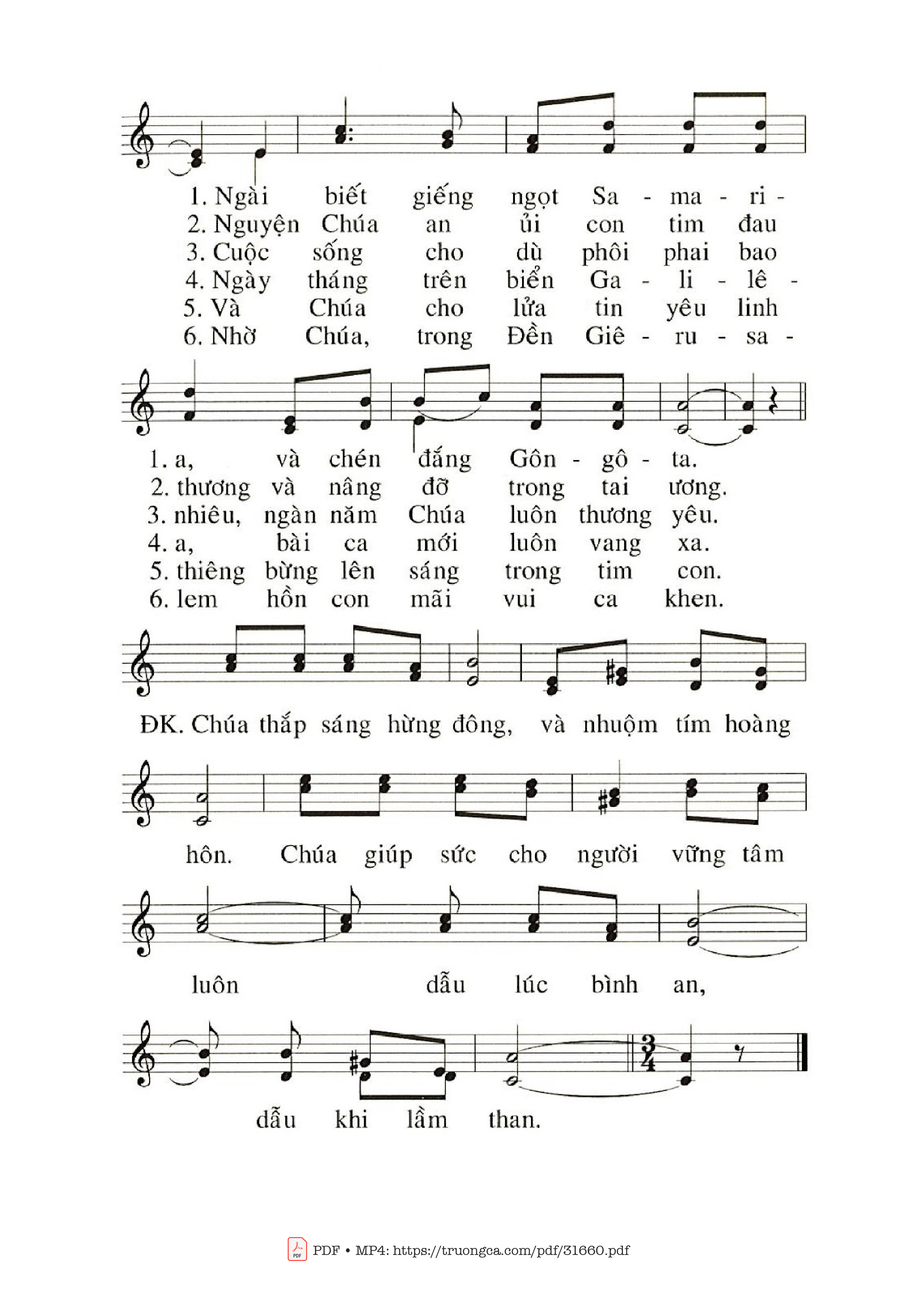 Page 2 of Sheet music PDF Cana – Bêtania - Phanxico