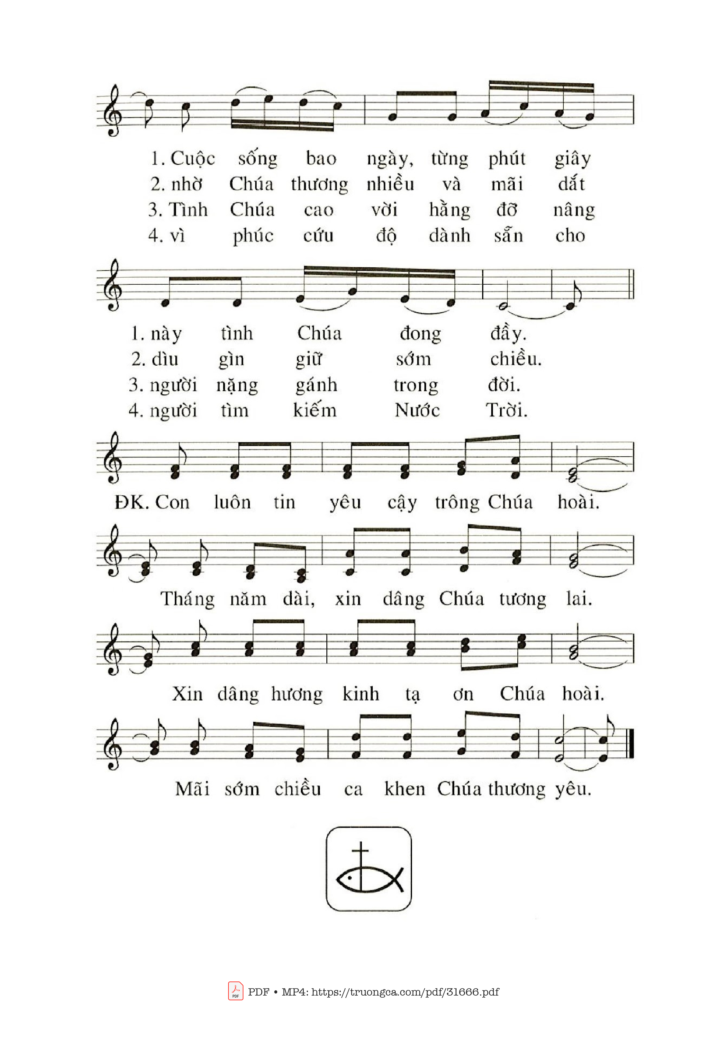 Page 2 of Sheet music PDF Cậy Trông Chúa Hoài - Phanxico