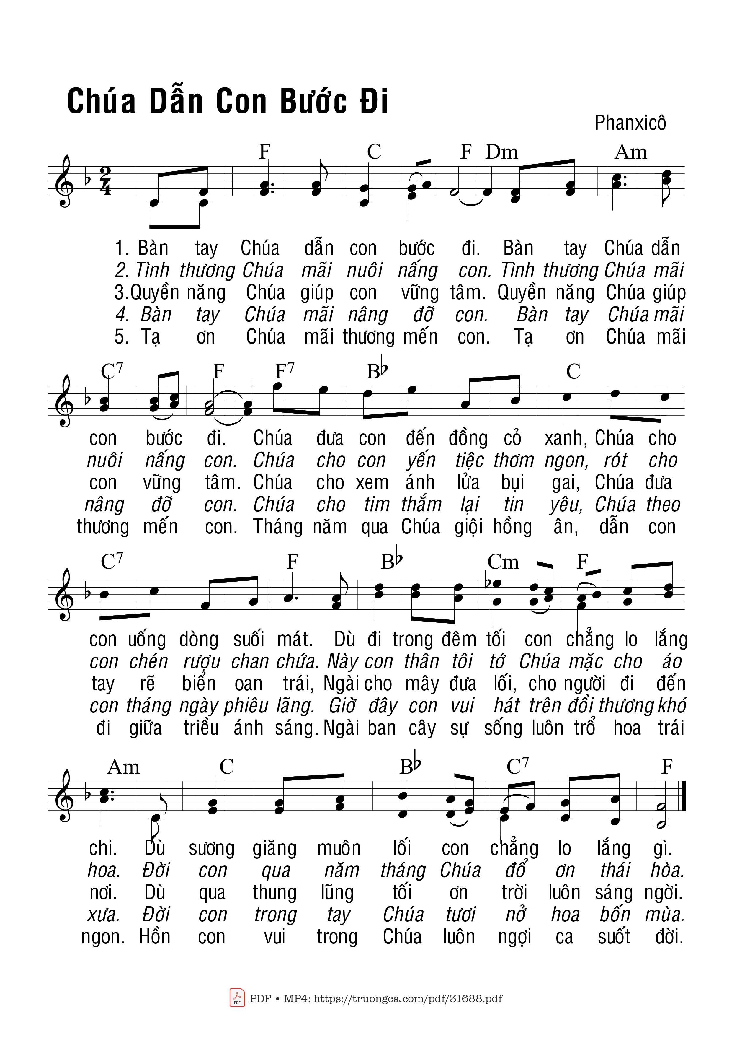 Sheet PDF of Chúa Dân Con Bước Đi