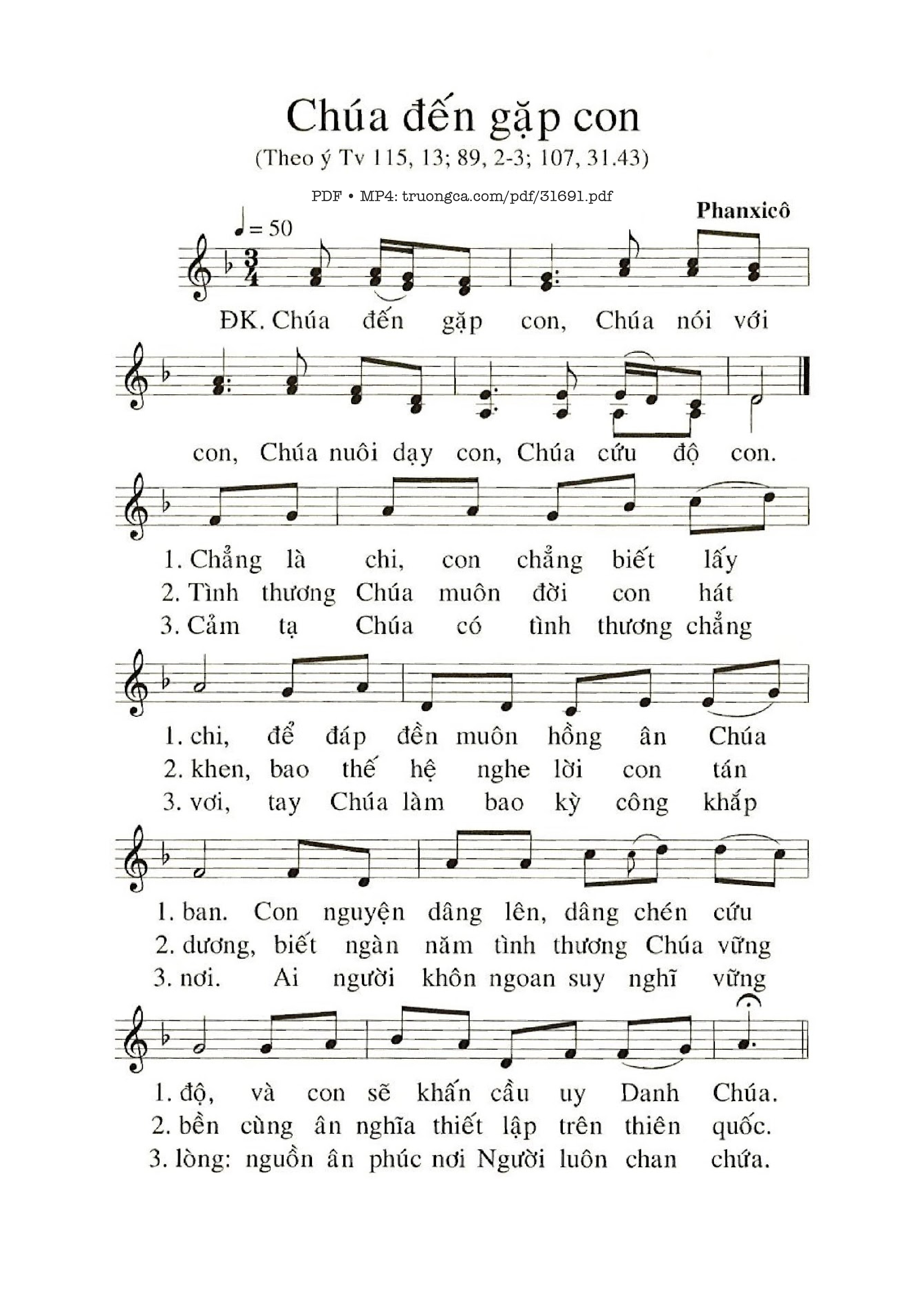 Sheet PDF of Chúa Đến Gặp Con