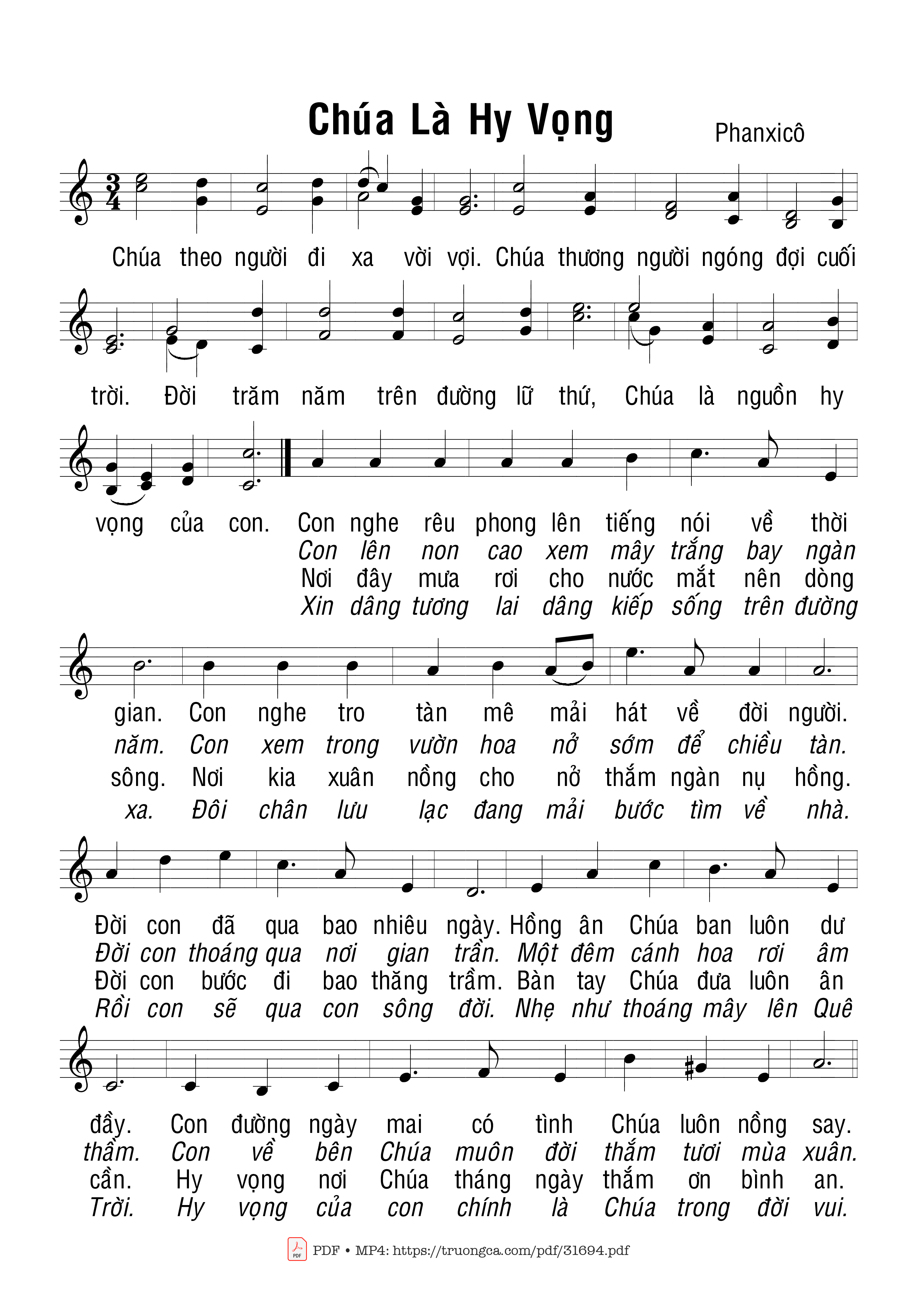 Page 17 of Sheet music PDF Chúa Là Hy Vọng - Phanxico