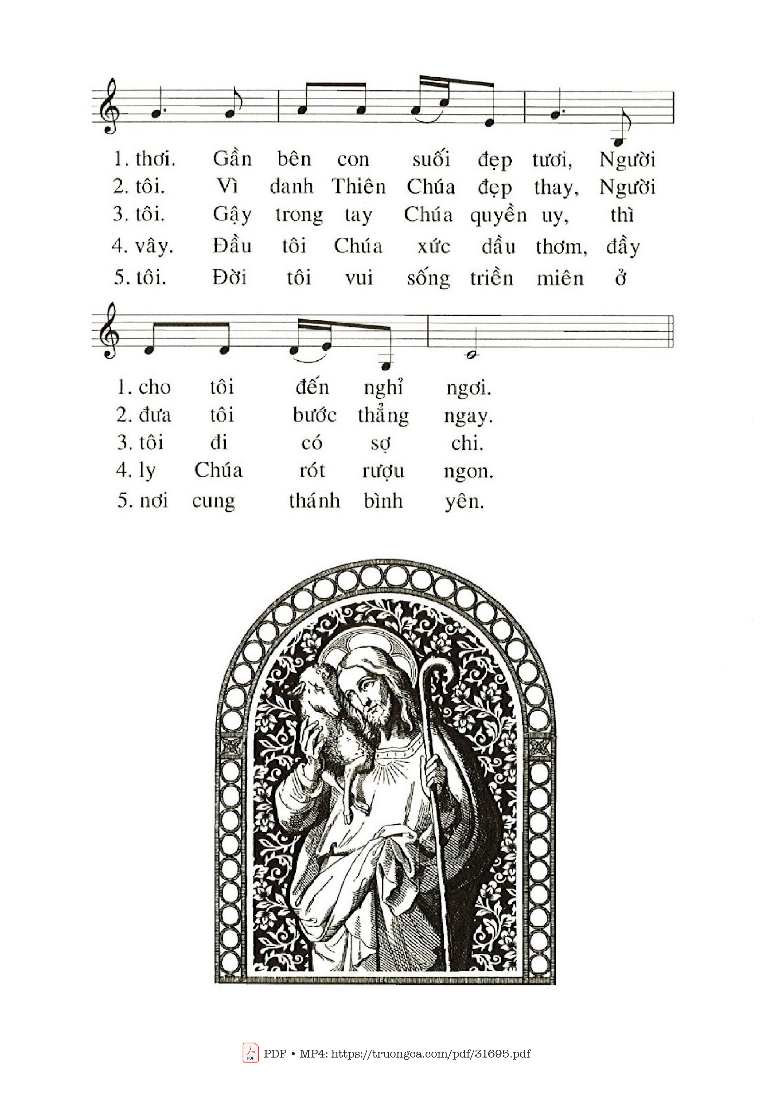 Page 2 of Sheet music PDF Chúa Là Mục Tử Nhân Lành - Phanxico