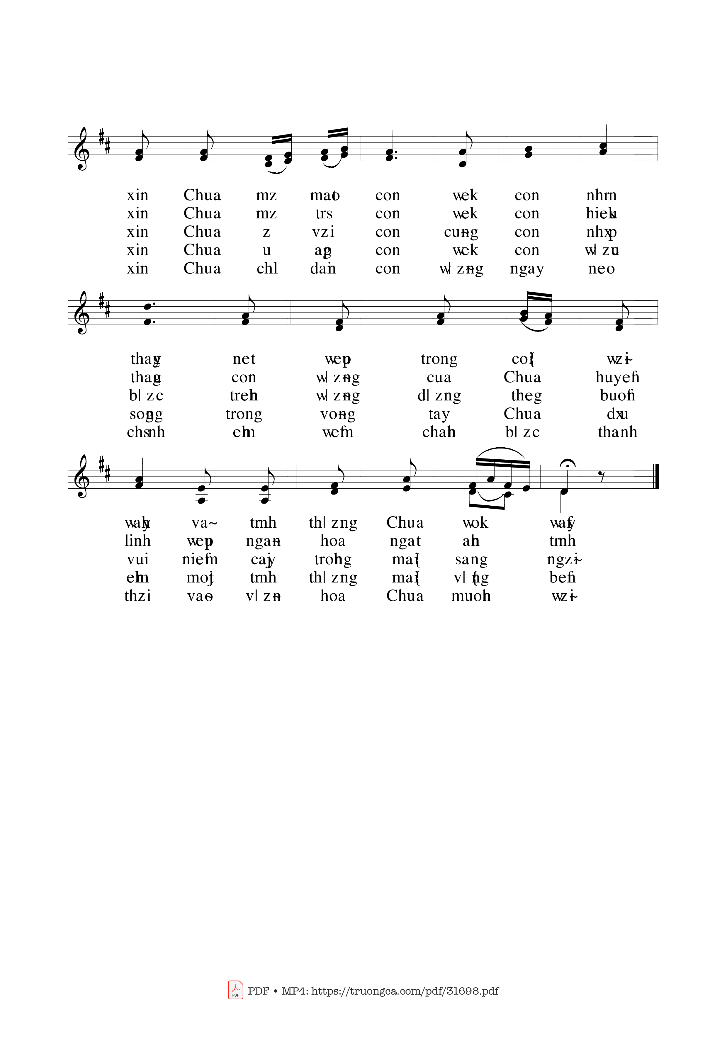 Page 2 of Sheet music PDF Chúa Là Người Trồng Hoa - Phanxico