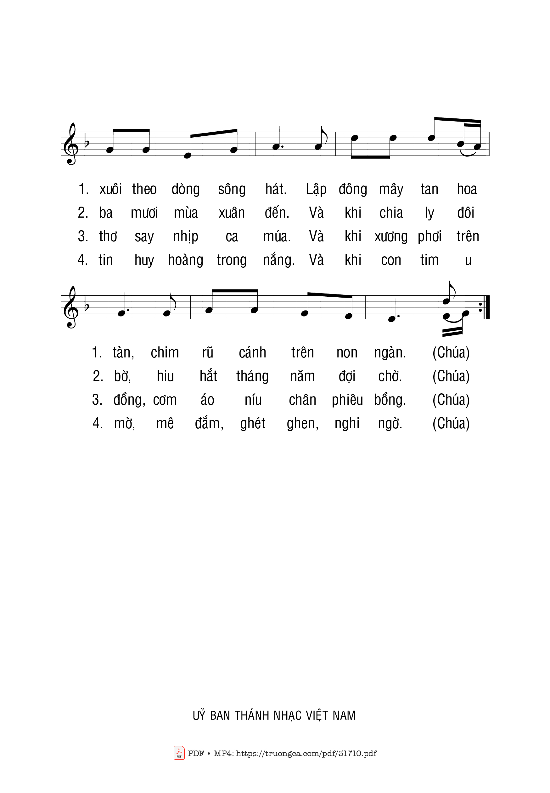 Page 2 of Sheet music PDF Chúa Thương Yêu Tôi - Phanxico