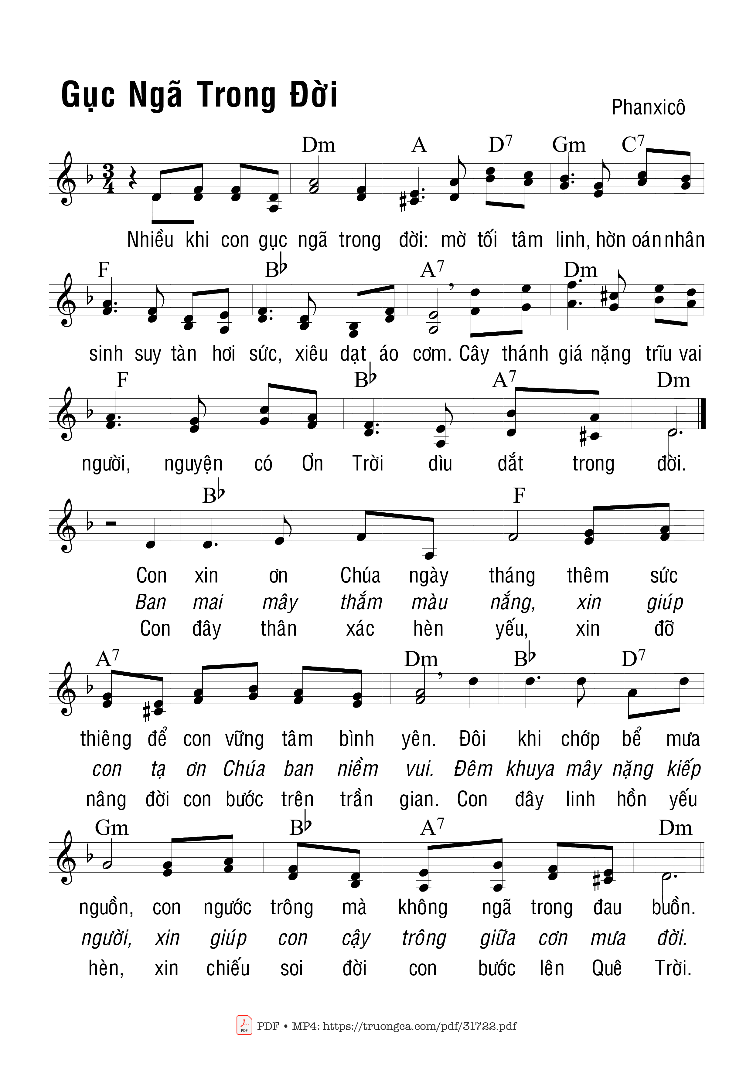 Sheet PDF of Gục Ngã Trong Đời