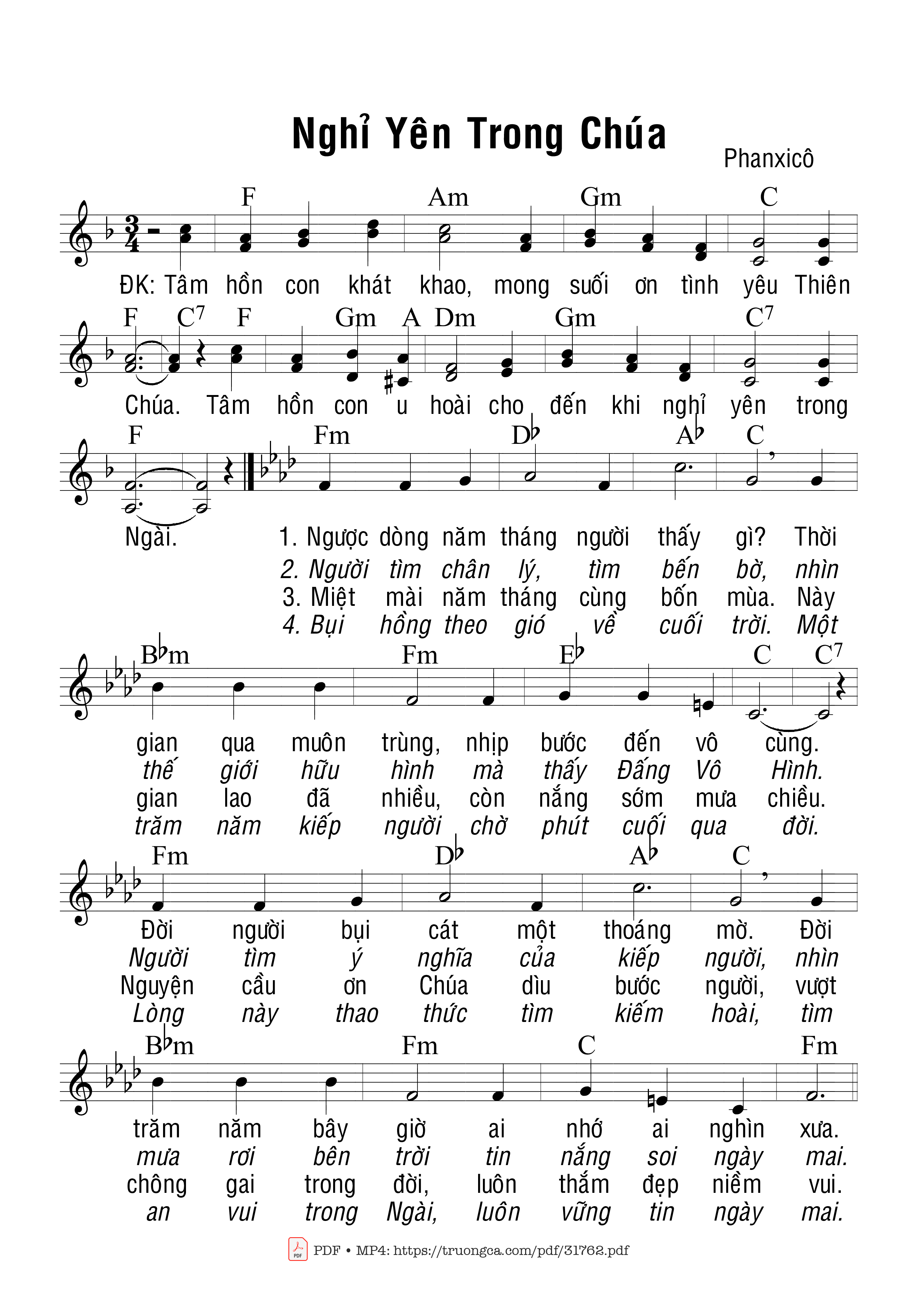 Sheet PDF of Nghỉ Yên Trong Chúa