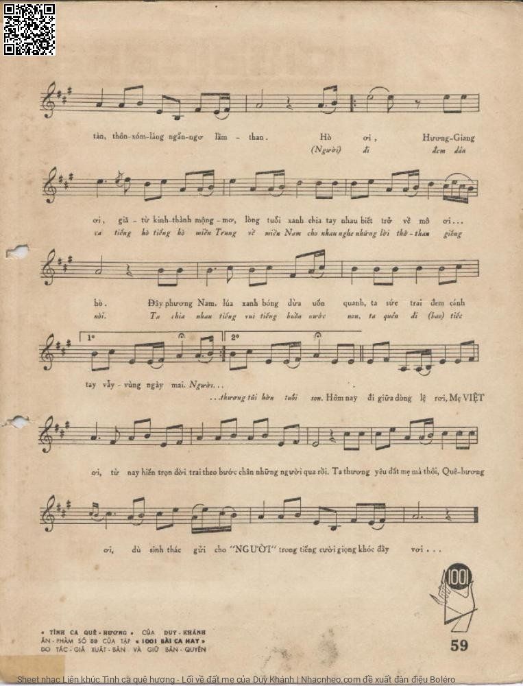 Page 3 of Sheet music PDF Liên khúc Tình ca quê hương - Lối về đất mẹ - Duy Khánh