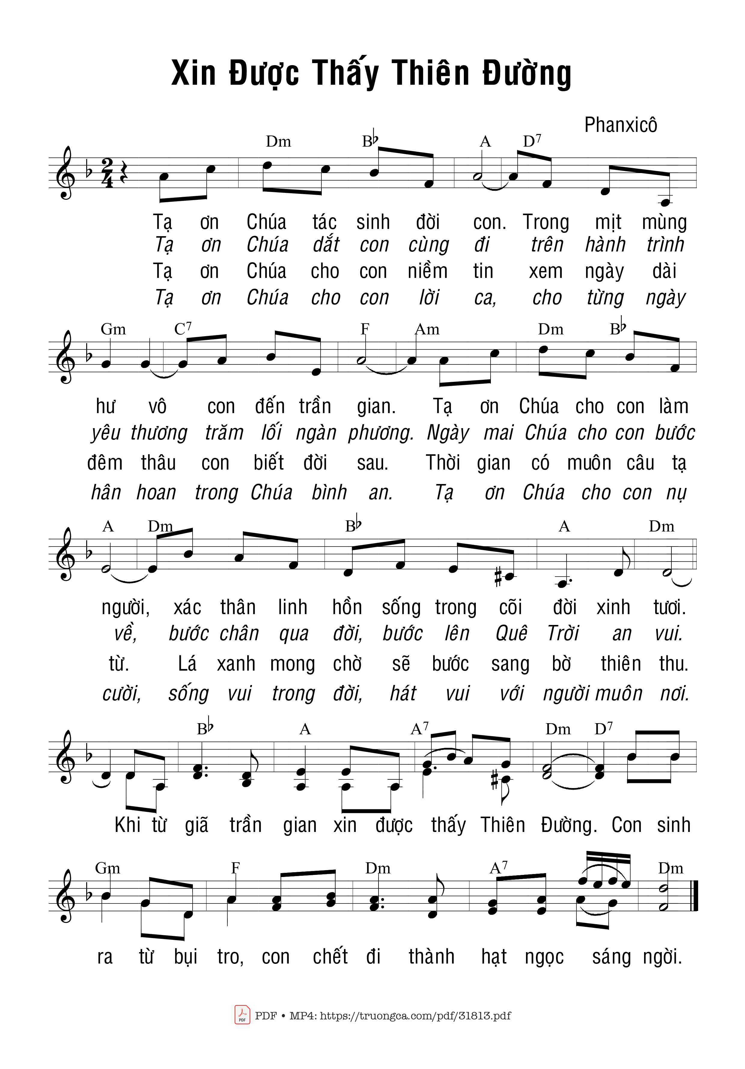 Page 11 of Sheet music PDF Xin Được Thấy Thiên Đường - Phanxico