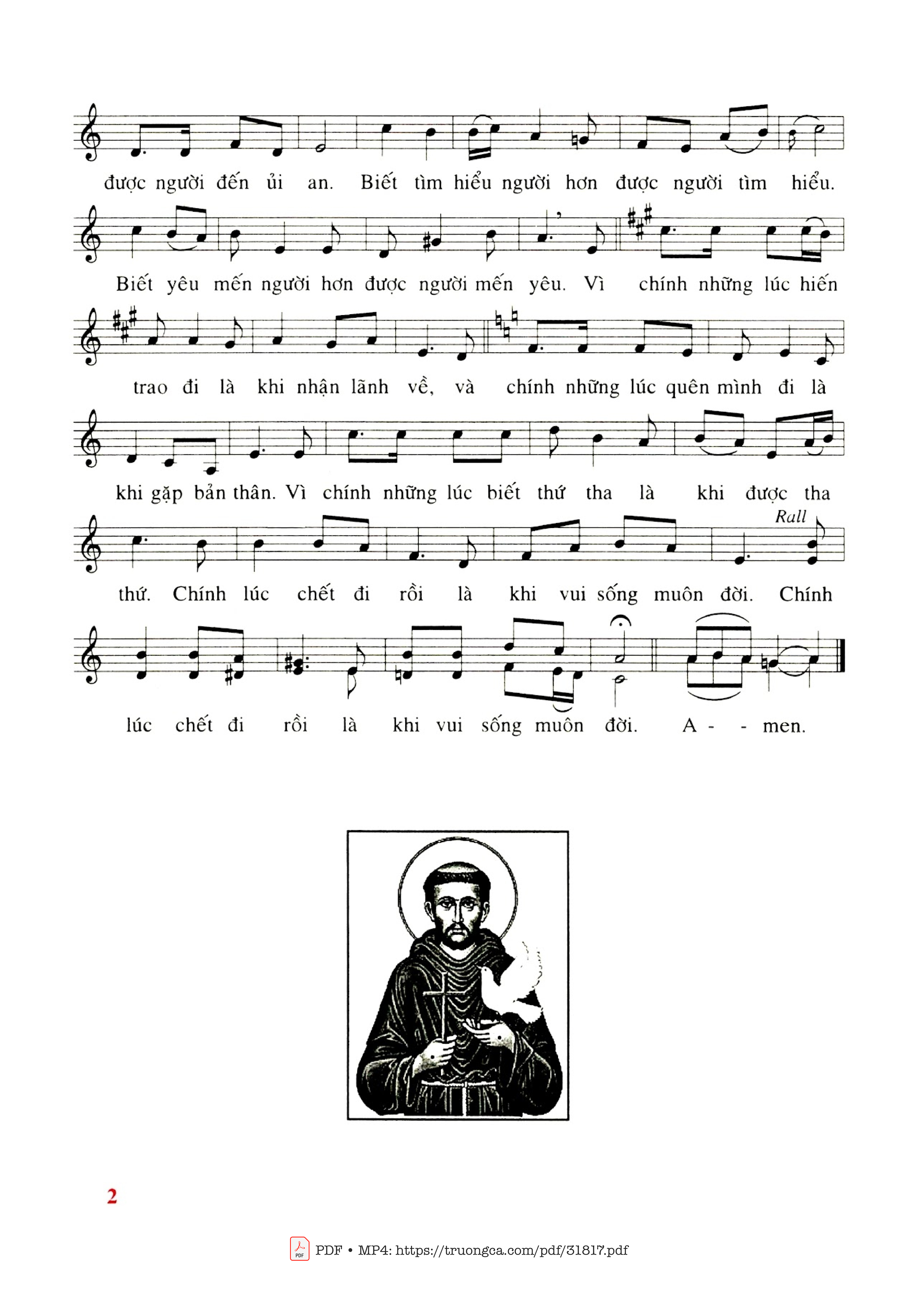 Page 2 of Sheet music PDF Xin Làm Khí Cụ Bình An - Phanxico