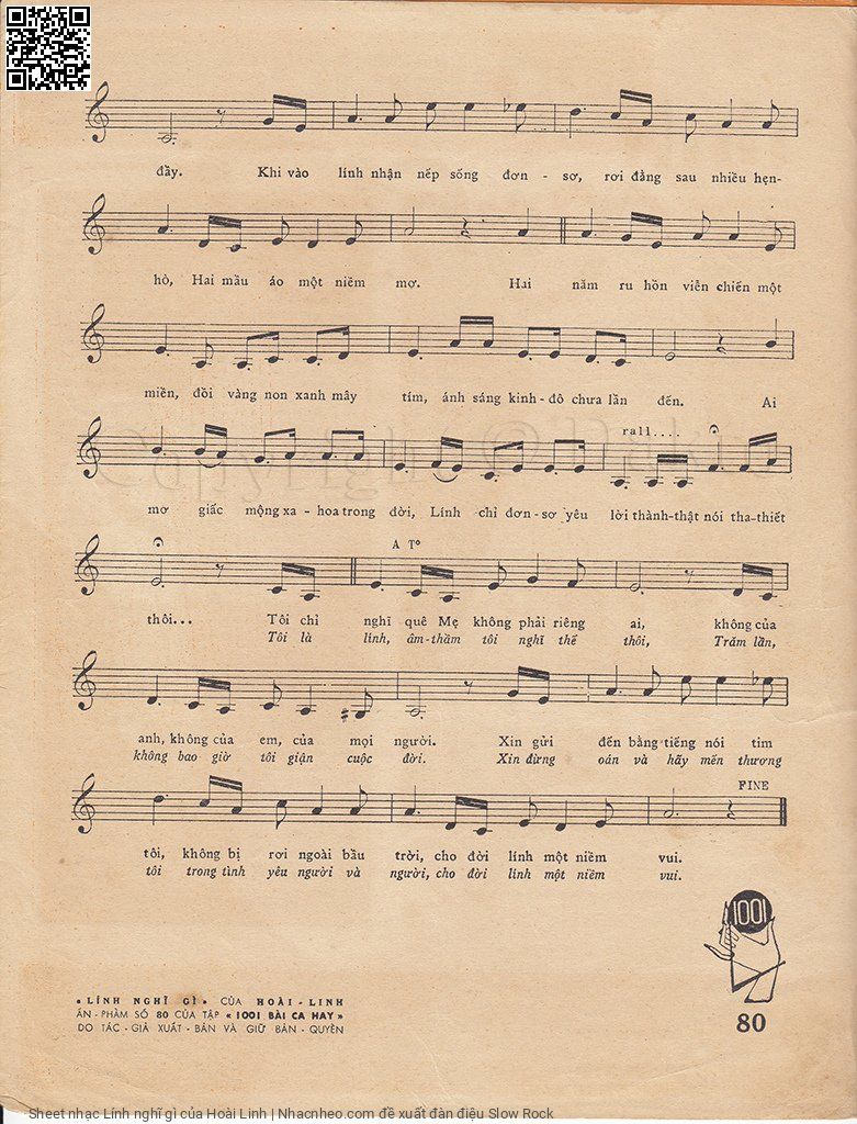 Page 3 of Sheet music PDF Lính nghĩ gì - Hoài Linh