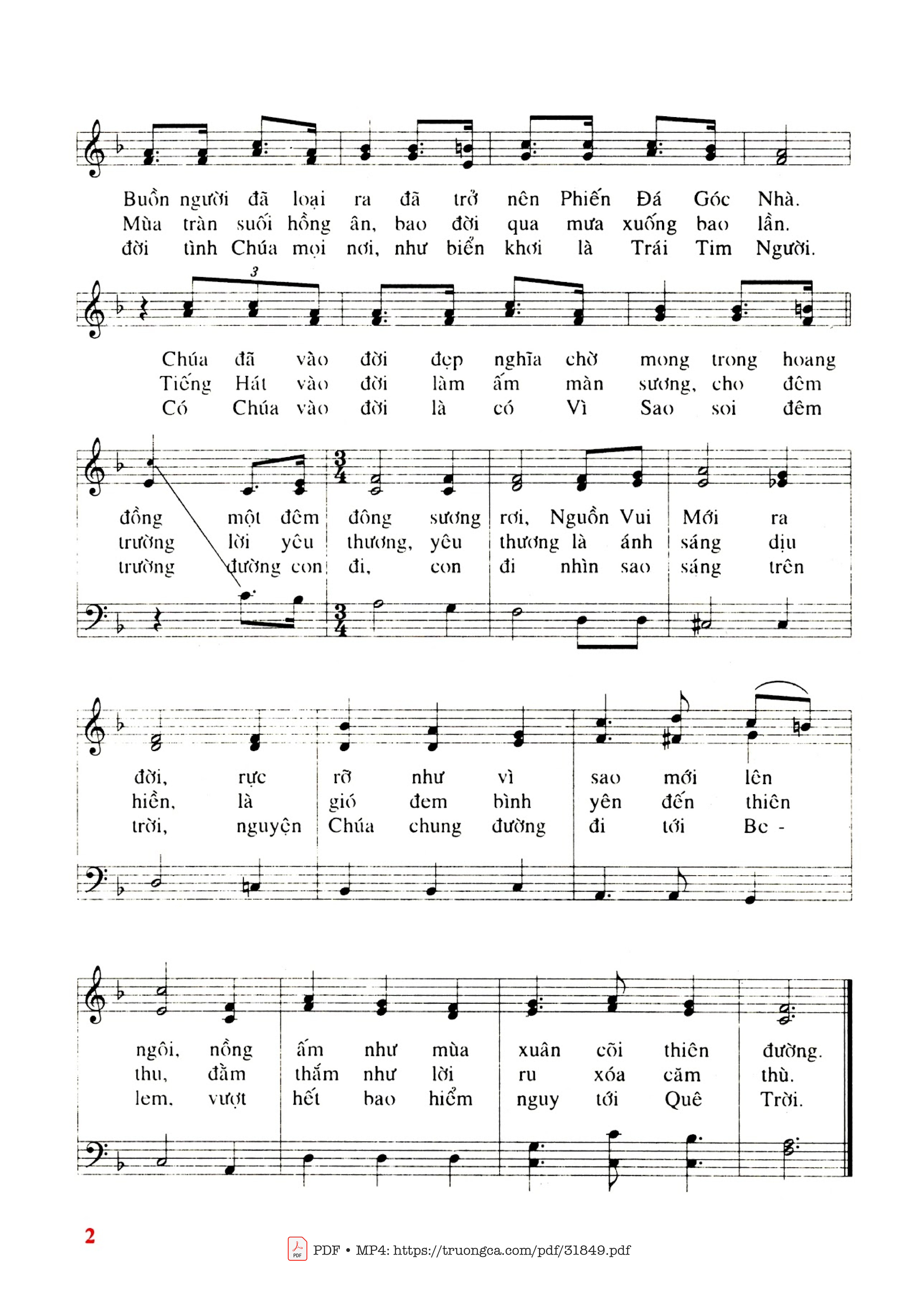 Page 2 of Sheet music PDF Ánh Sao Vào Đời - Phanxico