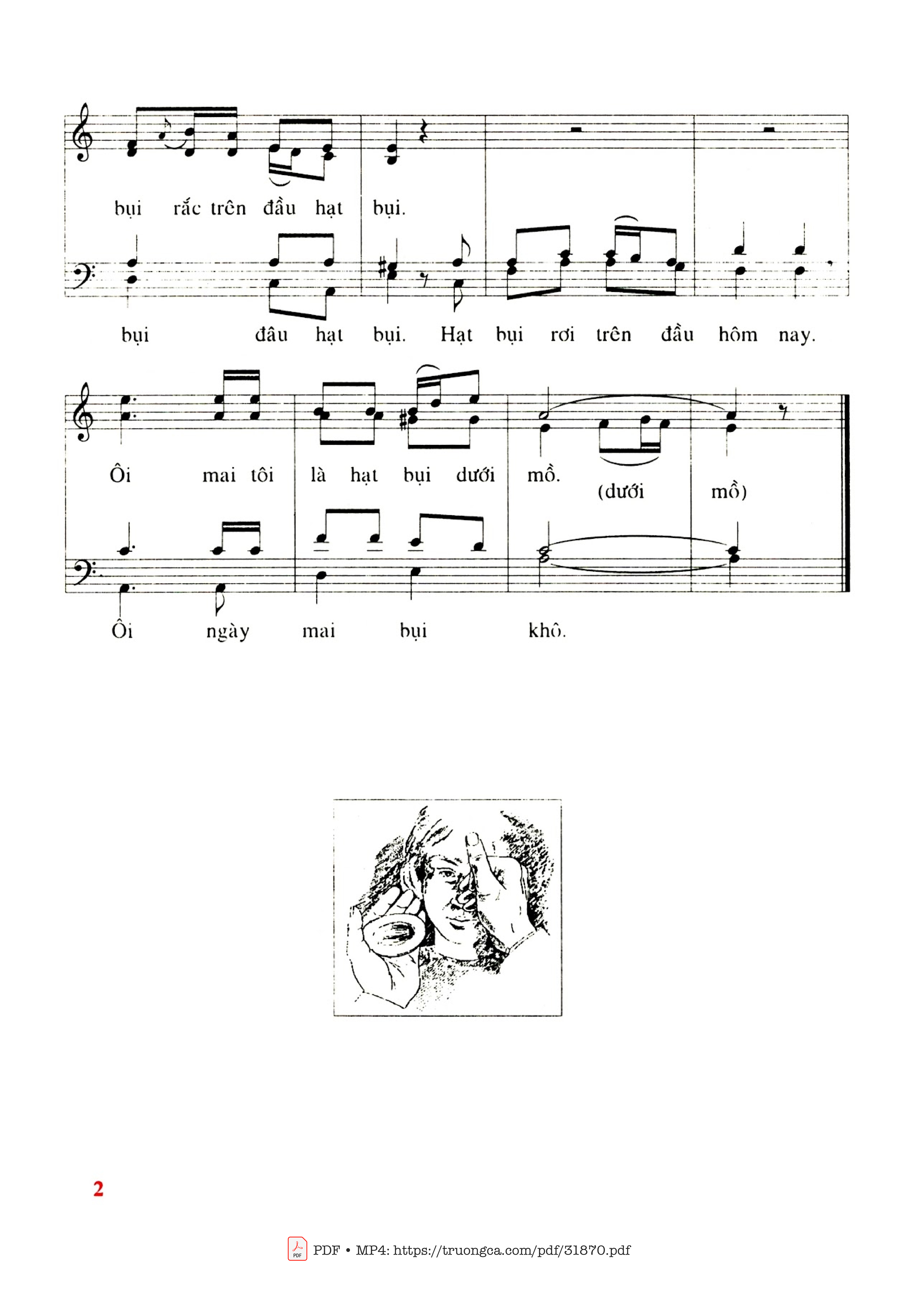 Page 2 of Sheet music PDF Hạt Bụi - Phanxico