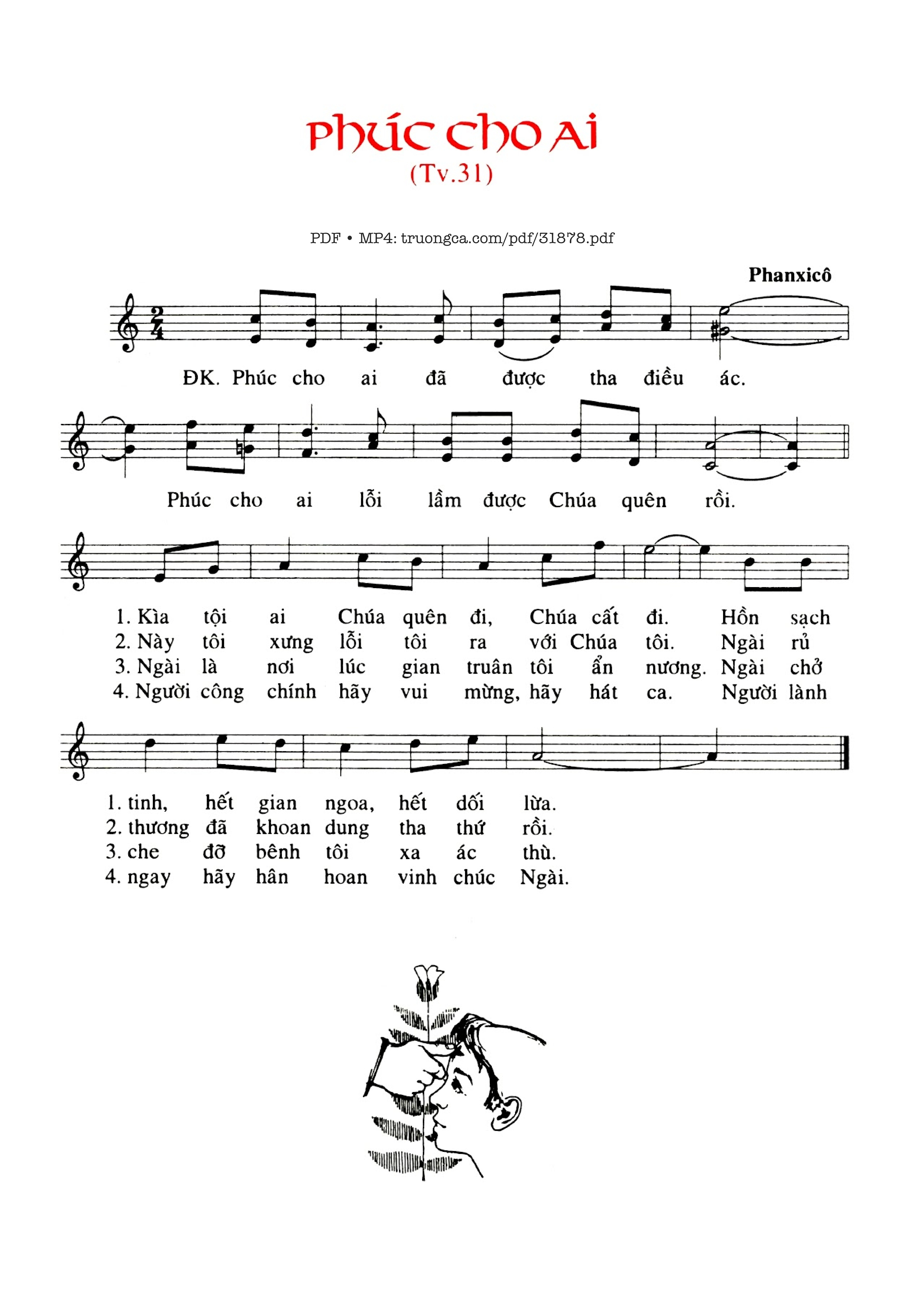 Page 1 of Sheet music PDF Phúc Cho Ai - Phanxico