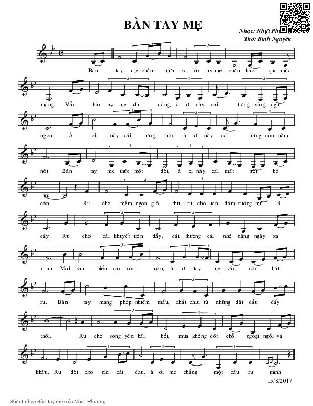 Sheet PDF of Bàn tay mẹ - Nhựt Phương