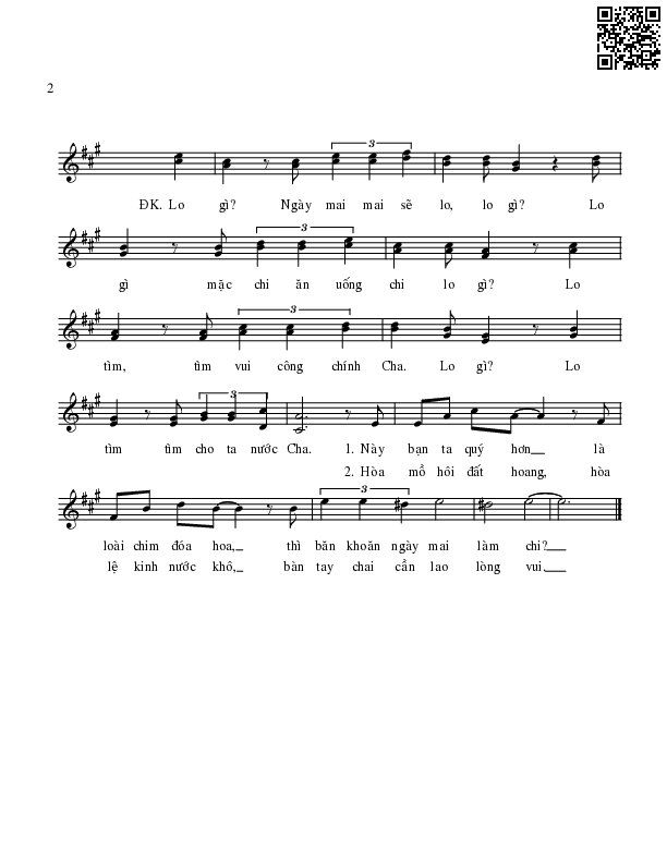 Page 2 of Sheet music PDF Lo gì - Lm. Nguyễn Đức Dũng