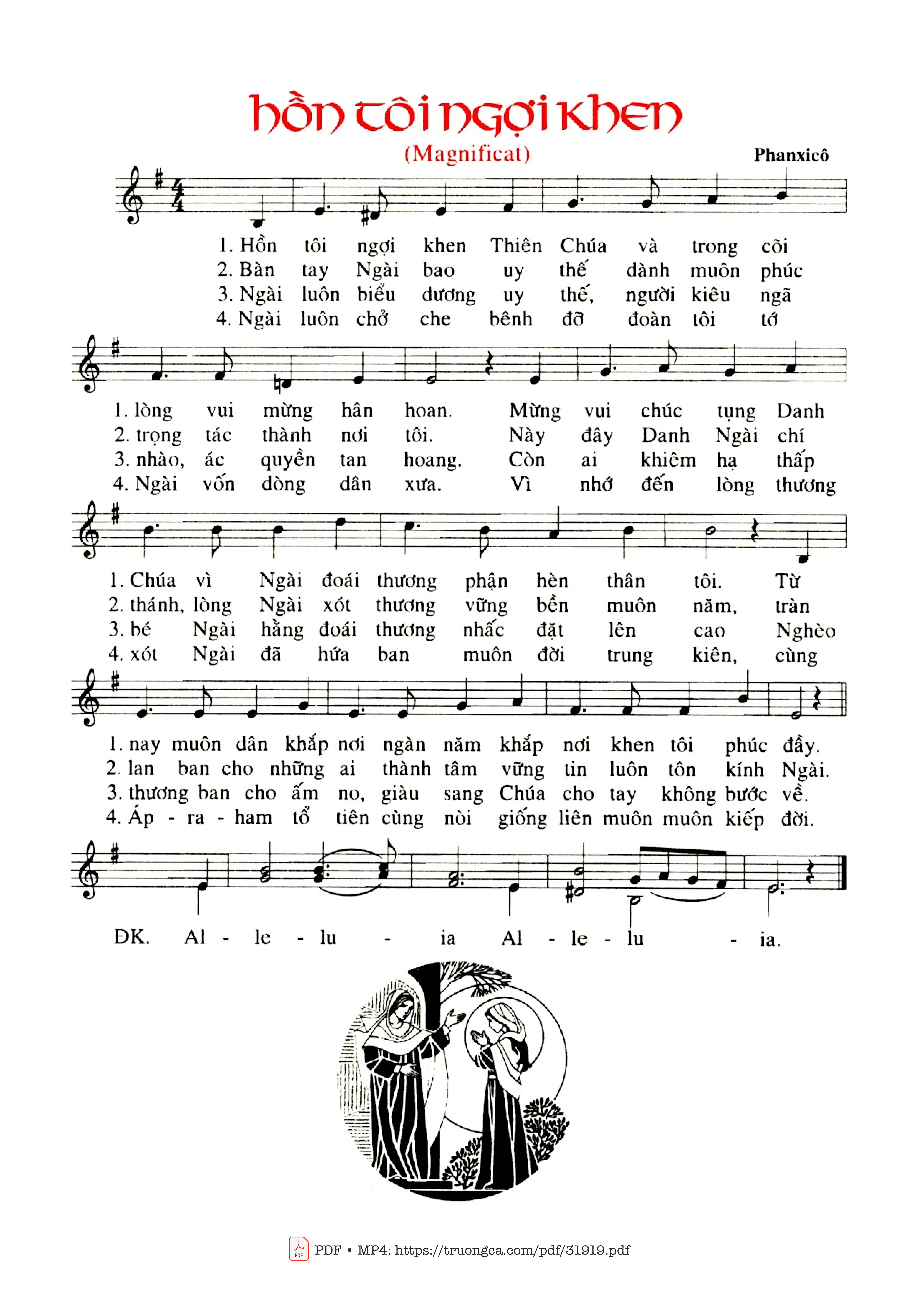 Page 1 of Sheet music PDF Hồn Tôi Ngợi Khen - Phanxico