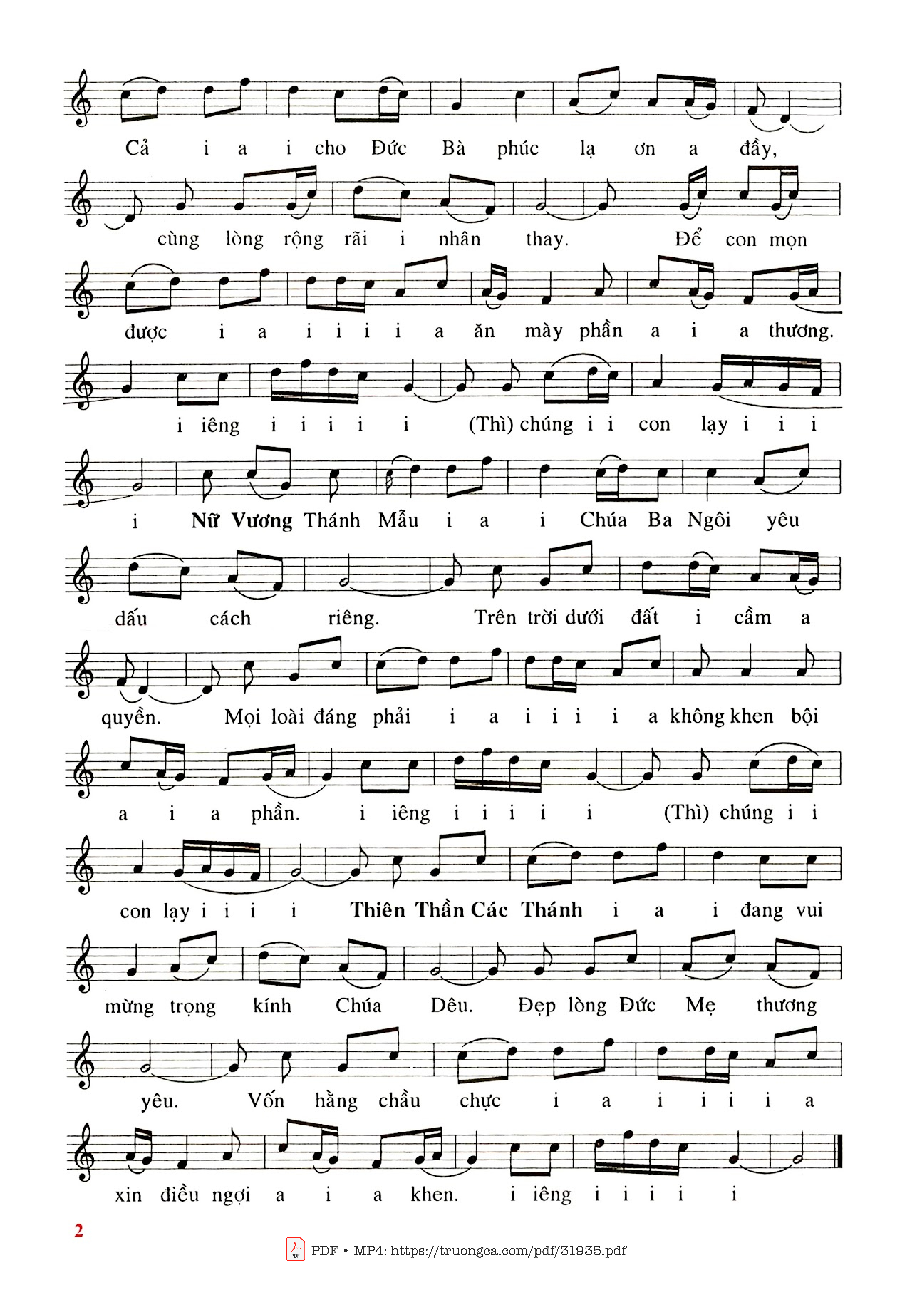 Page 2 of Sheet music PDF Ngũ Bái - Phanxico