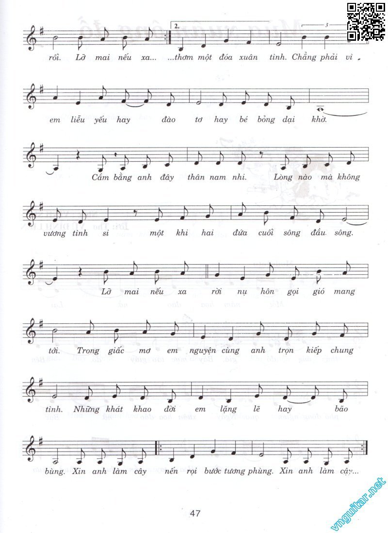 Page 2 of Sheet music PDF Lỡ mai đời chia cách - Vinh Sử
