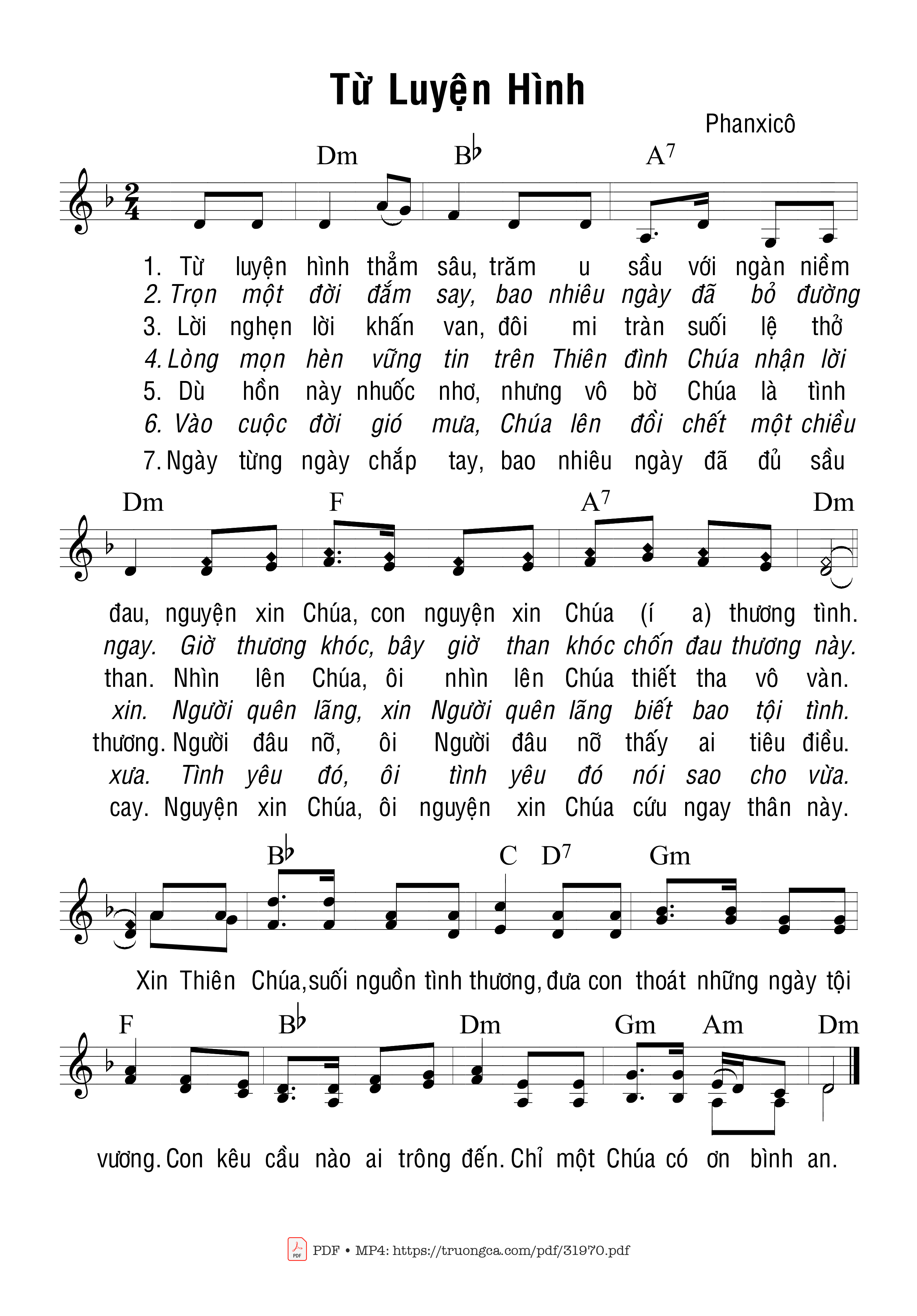 Sheet PDF of Từ Luyện Hình