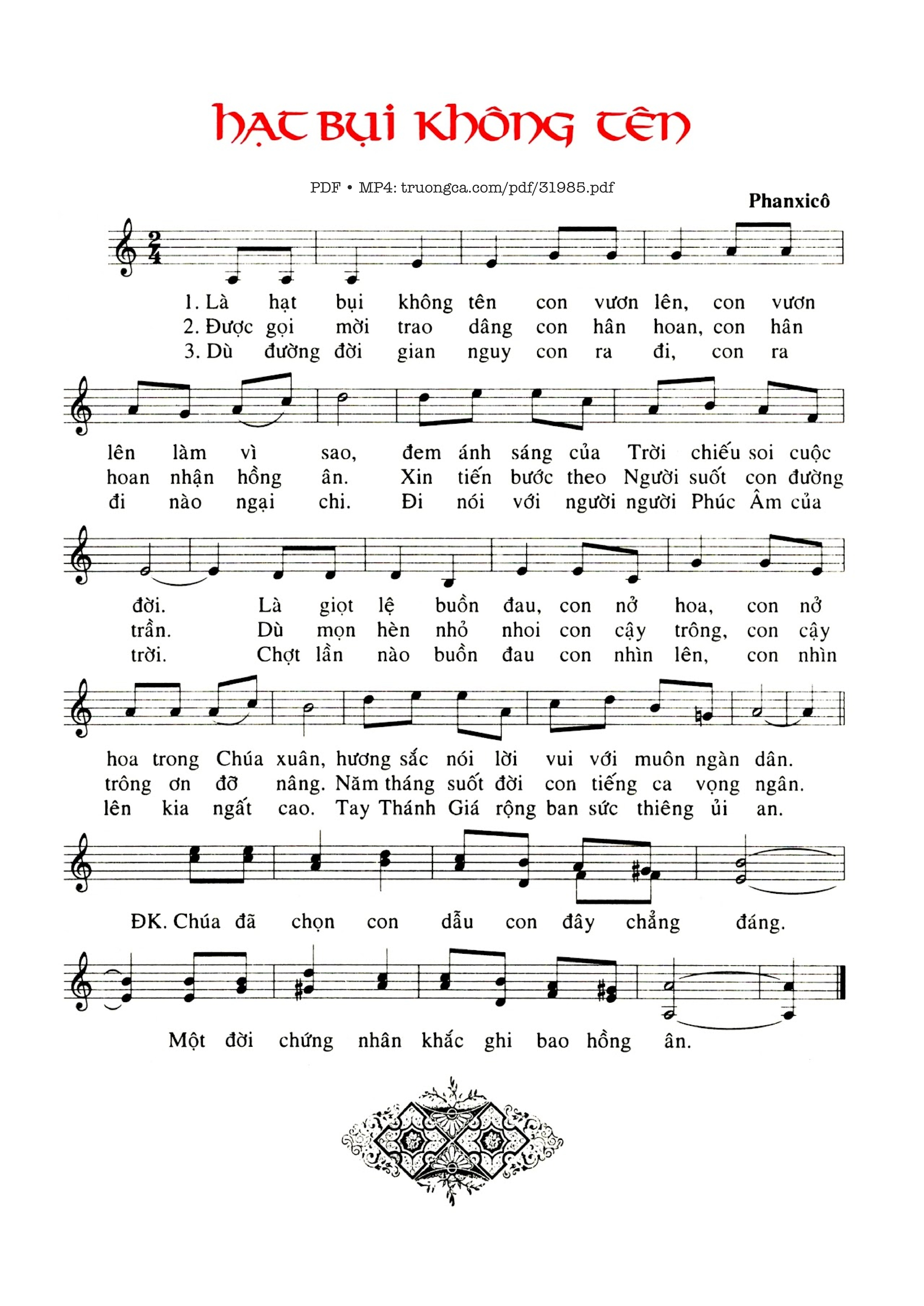 Sheet PDF of Hạt Bụi Không Tên