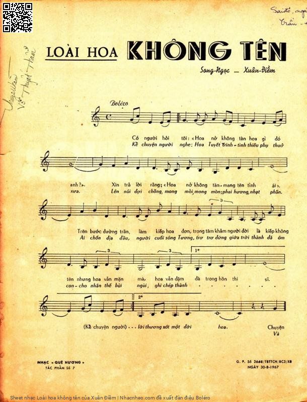Page 2 of Sheet music PDF Loài hoa không tên - Xuân Điềm