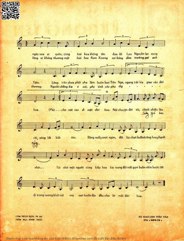 Page 3 of Sheet music PDF Loài hoa không tên - Xuân Điềm