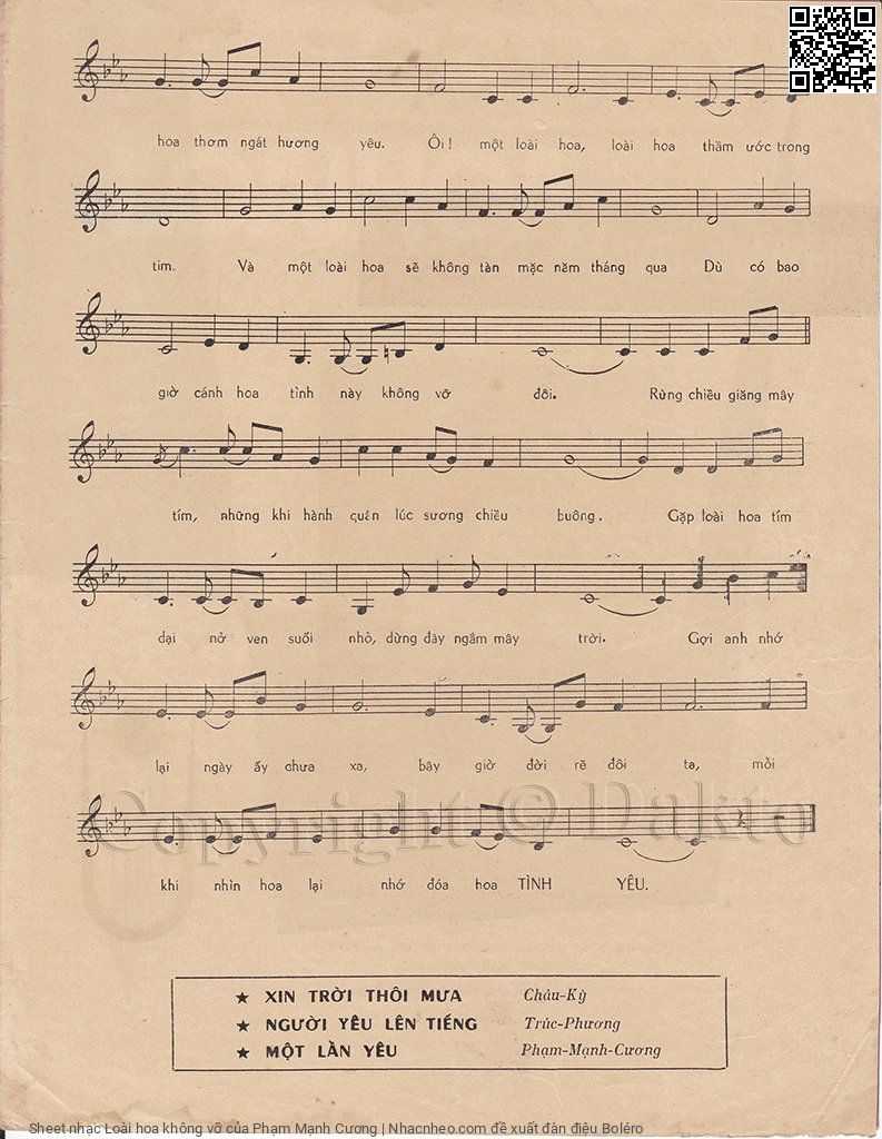 Page 3 of Sheet music PDF Loài hoa không vỡ - Phạm Mạnh Cương