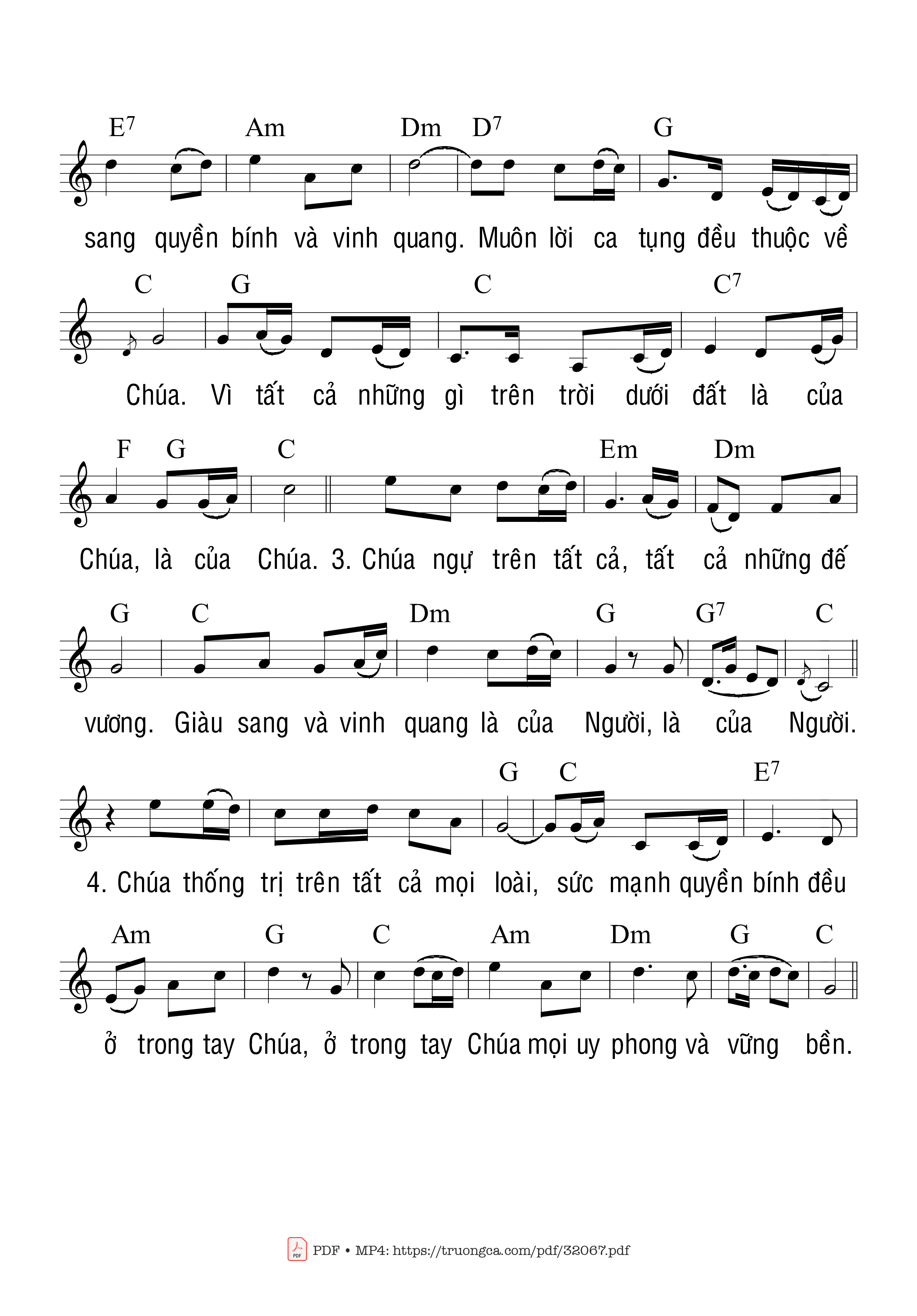 Page 2 of Sheet music PDF Thánh Vịnh , Chúc Tụng Danh Chúa (Tv 23 - Ngọc Linh