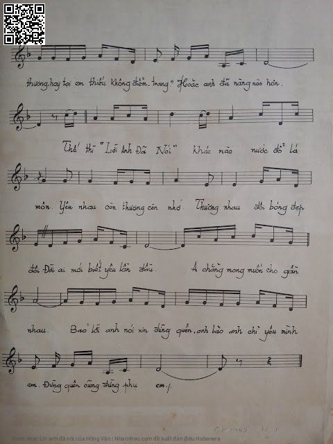 Page 3 of Sheet music PDF Lời anh đã nói - Hồng Vân