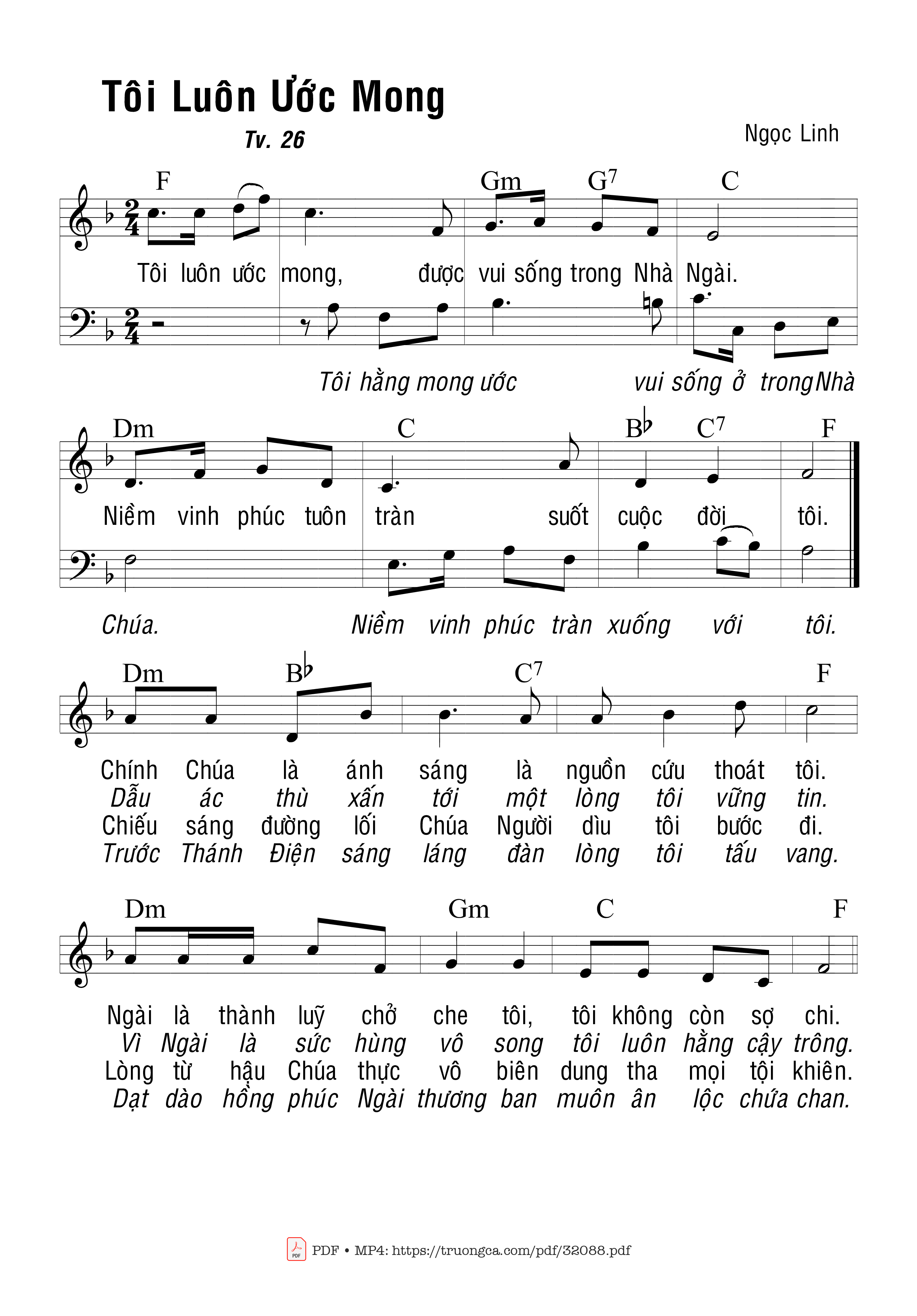 Sheet PDF of Thánh Vịnh 26, Tôi Luôn Ước Mong