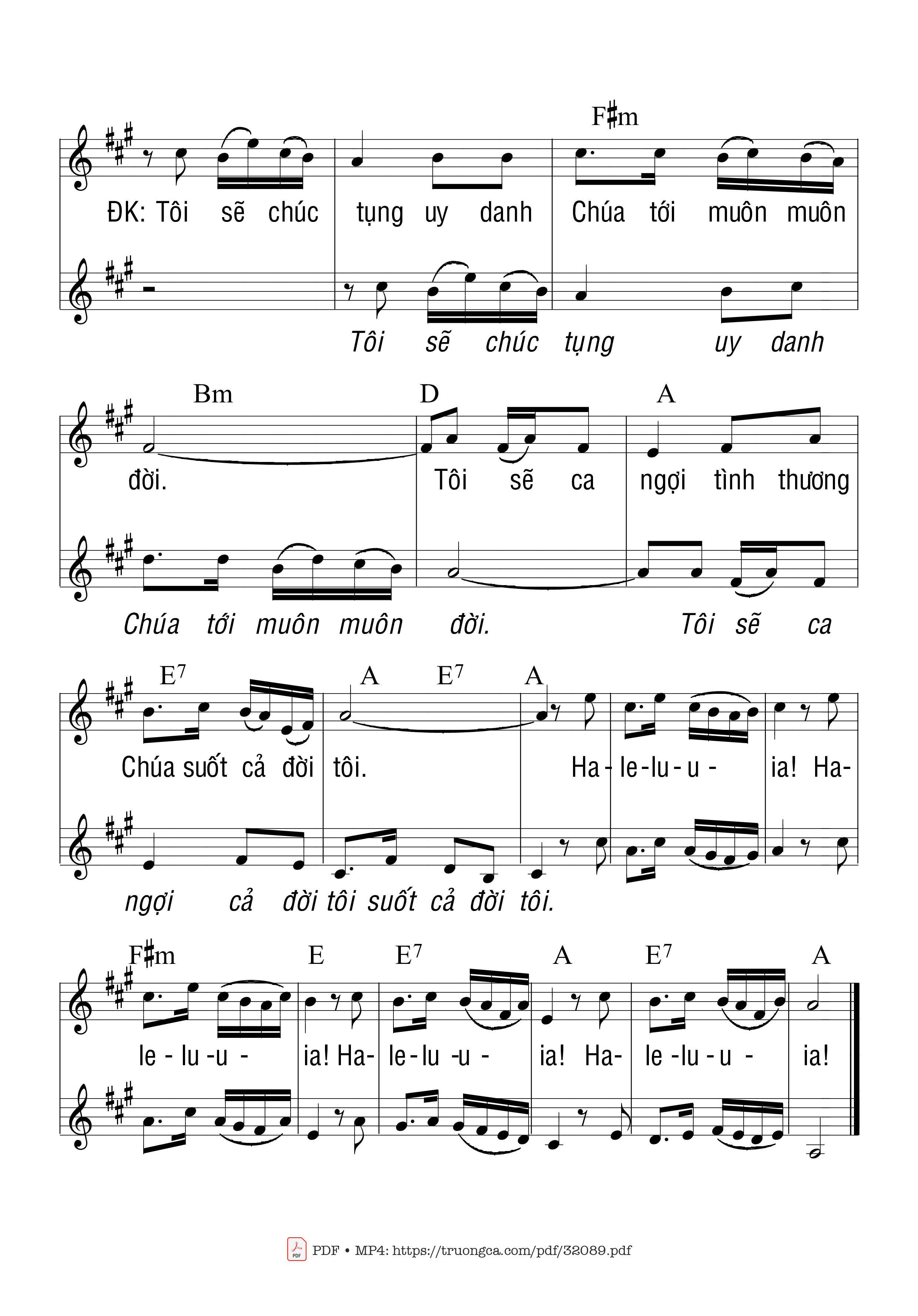 Page 2 of Sheet music PDF Thánh Vịnh 144, Tôi Sẽ Chúc Tụng - Ngọc Linh