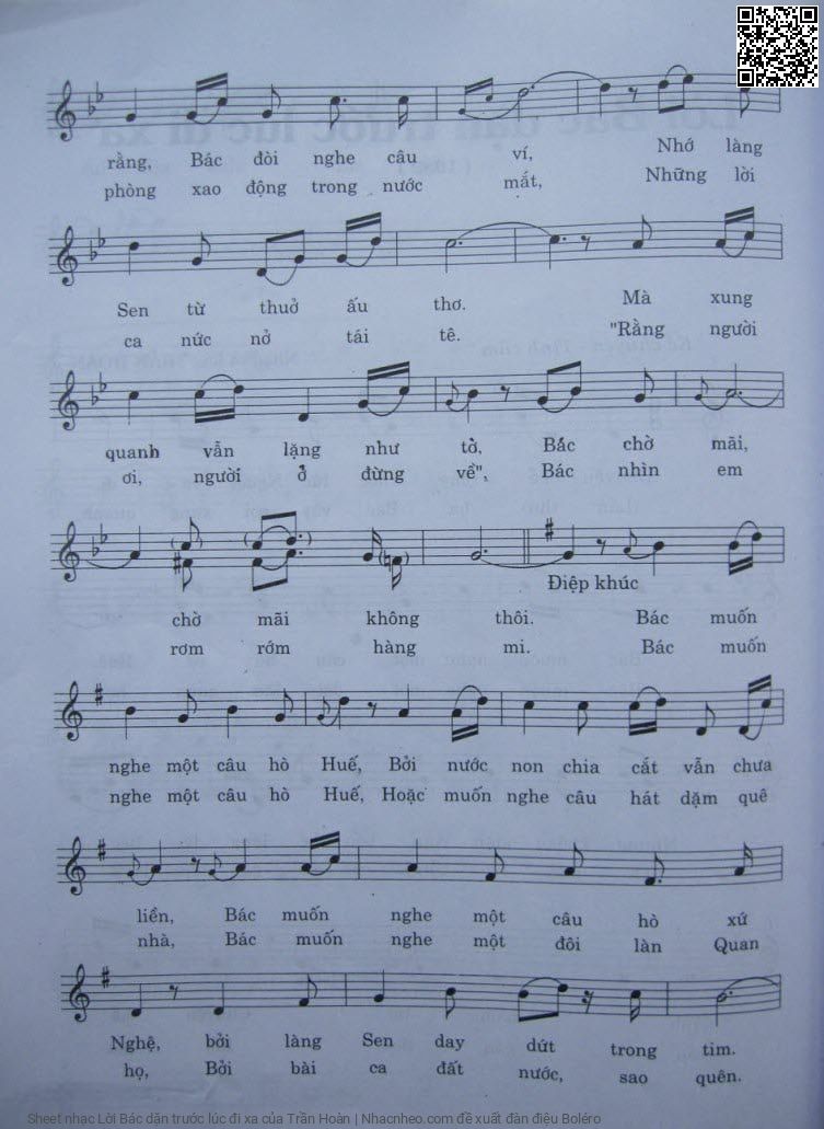 Page 2 of Sheet music PDF Lời Bác dặn trước lúc đi xa - Trần Hoàn