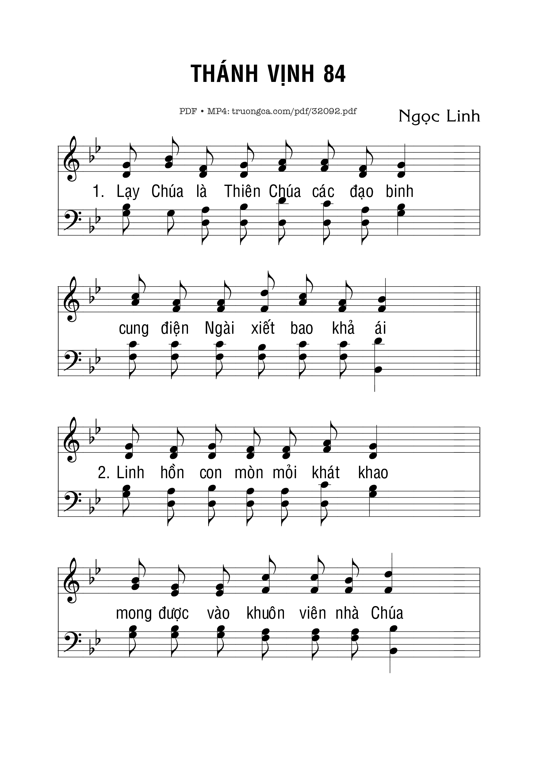 Page 1 of Sheet music PDF Thánh Vịnh 84 - Ngọc Linh