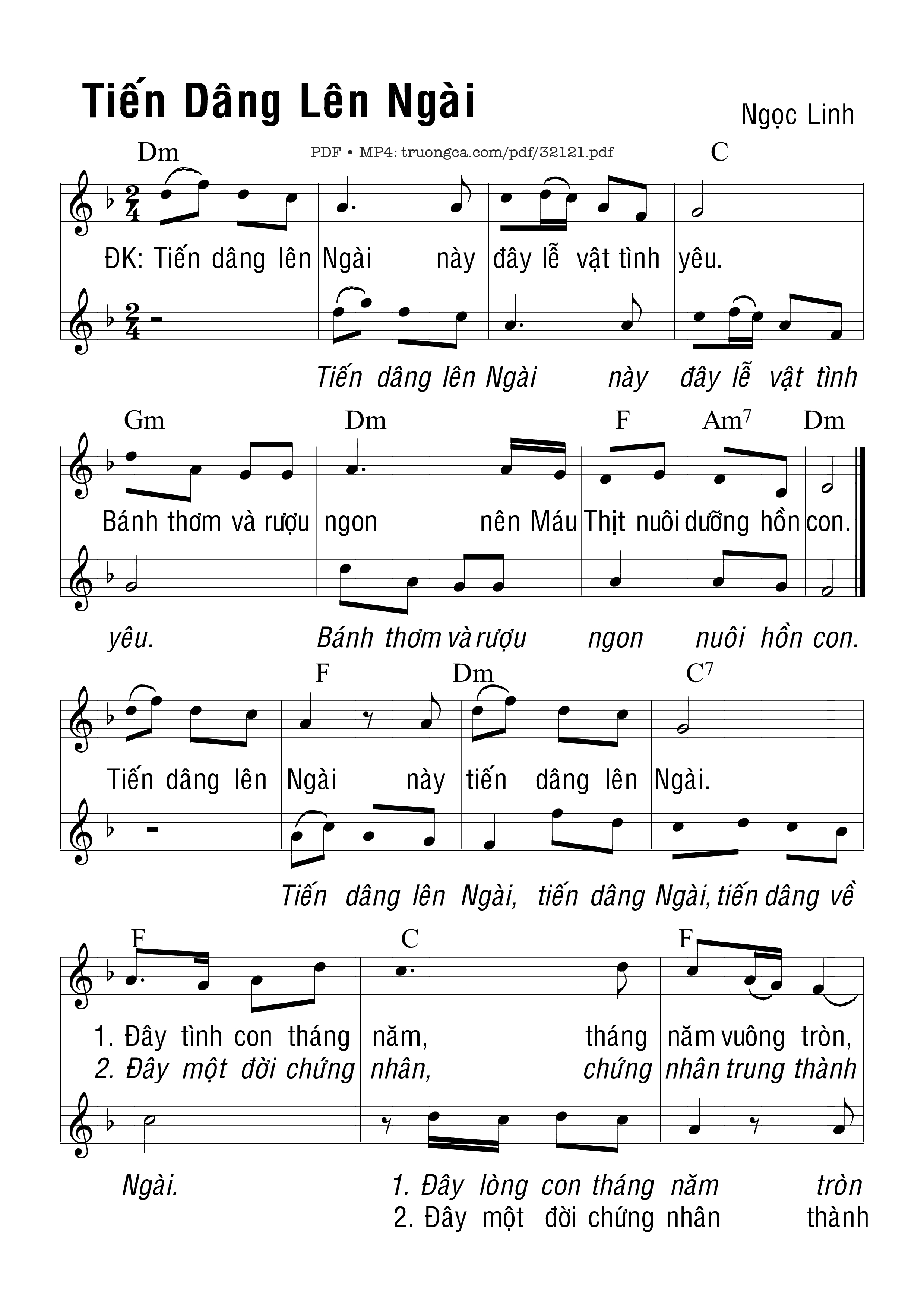 Sheet PDF of Tiến Dâng Lên Ngài