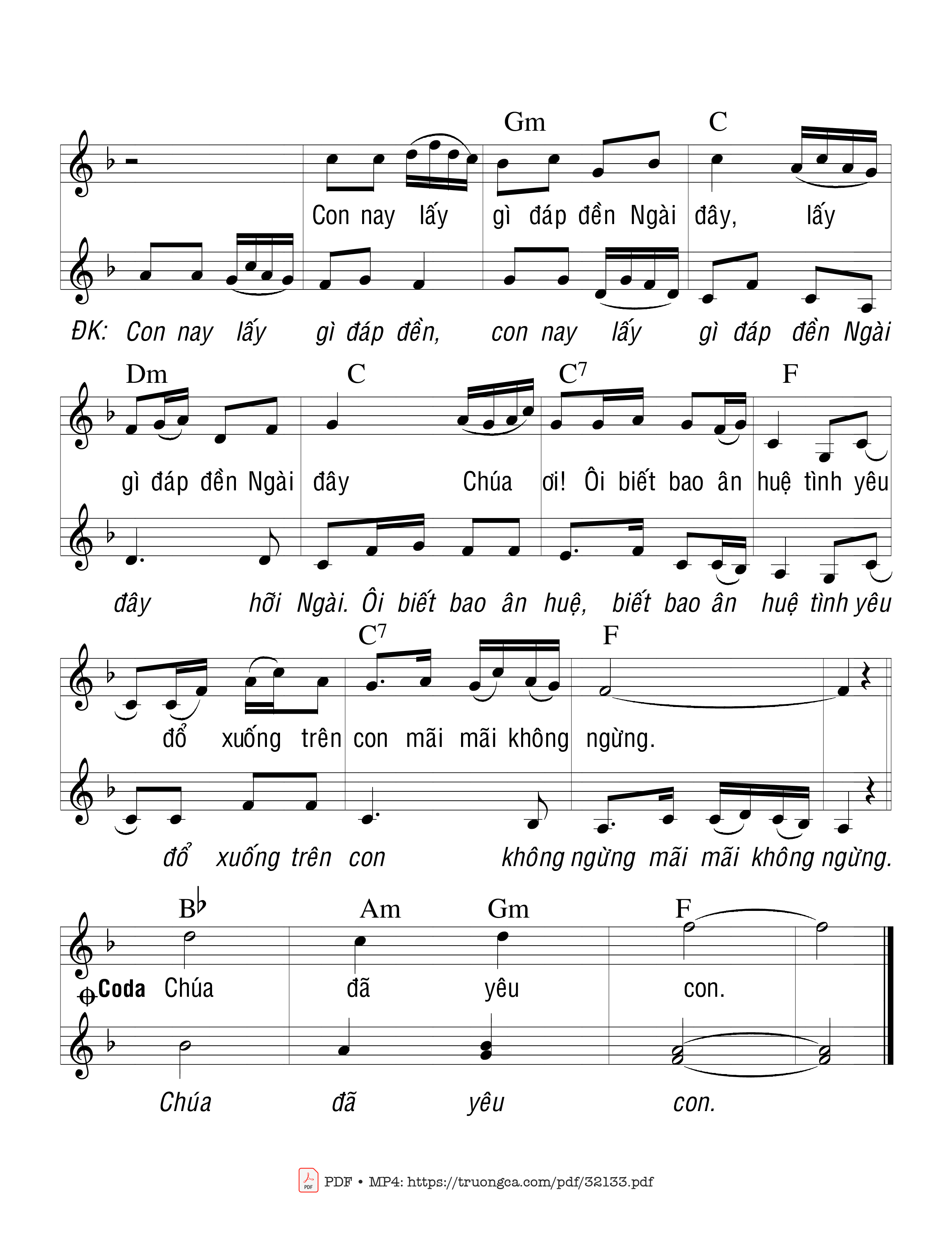Page 2 of Sheet music PDF Chúa Đã Yêu Con (2 Bè) - Ngọc Linh
