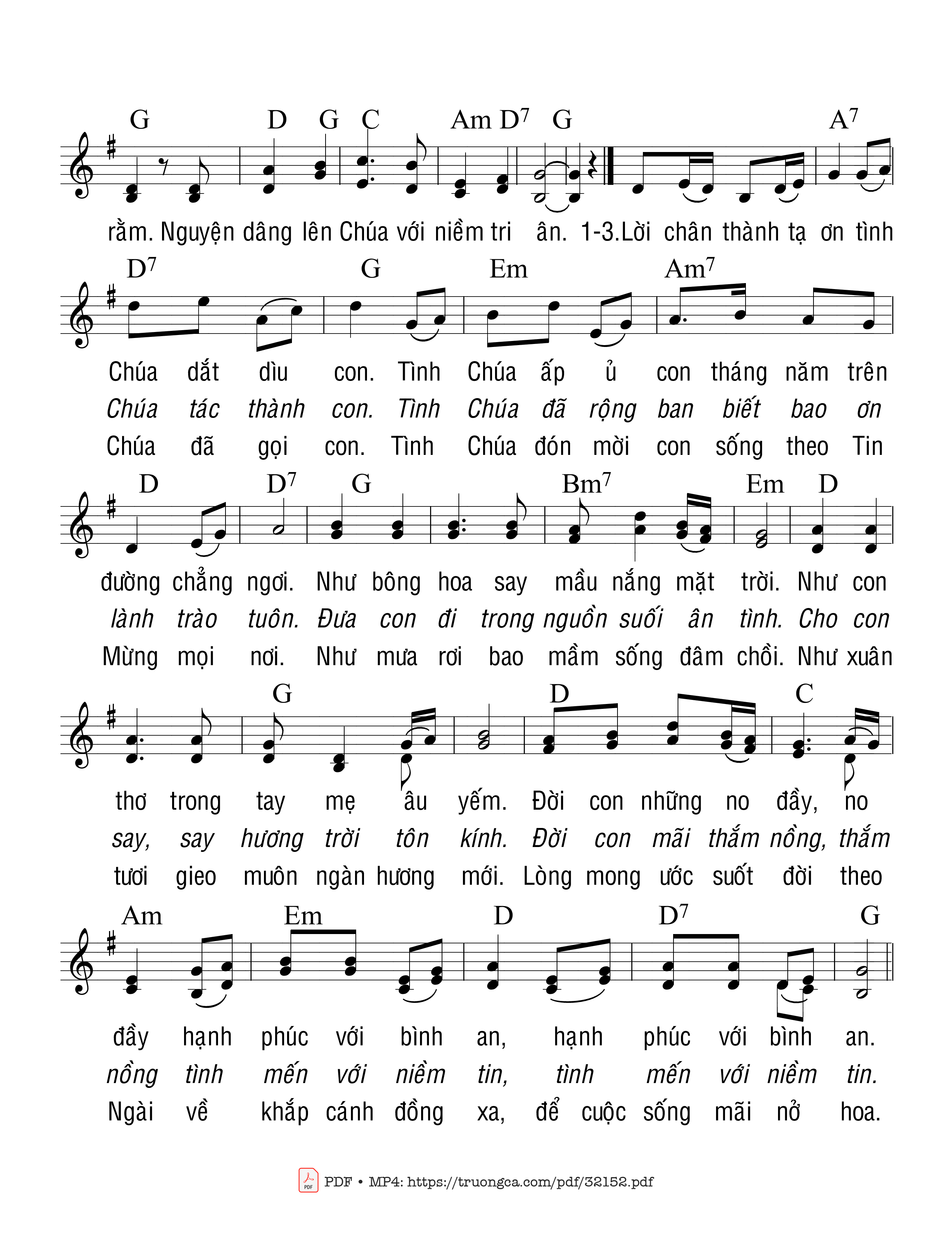 Page 2 of Sheet music PDF Muôn Lời Chúc Tụng - Ngọc Linh