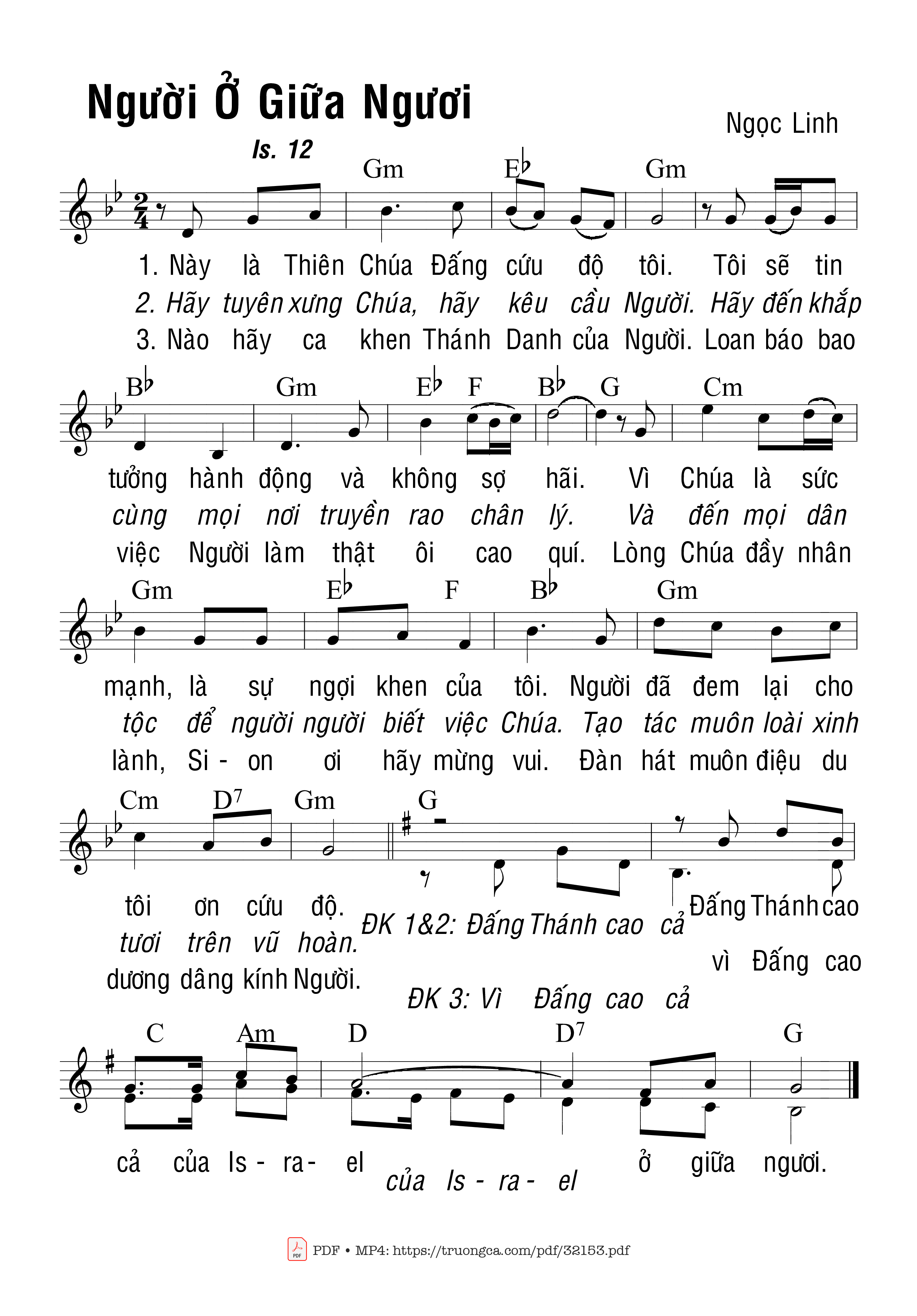 Sheet PDF of Người Ở Giữa Ngươi