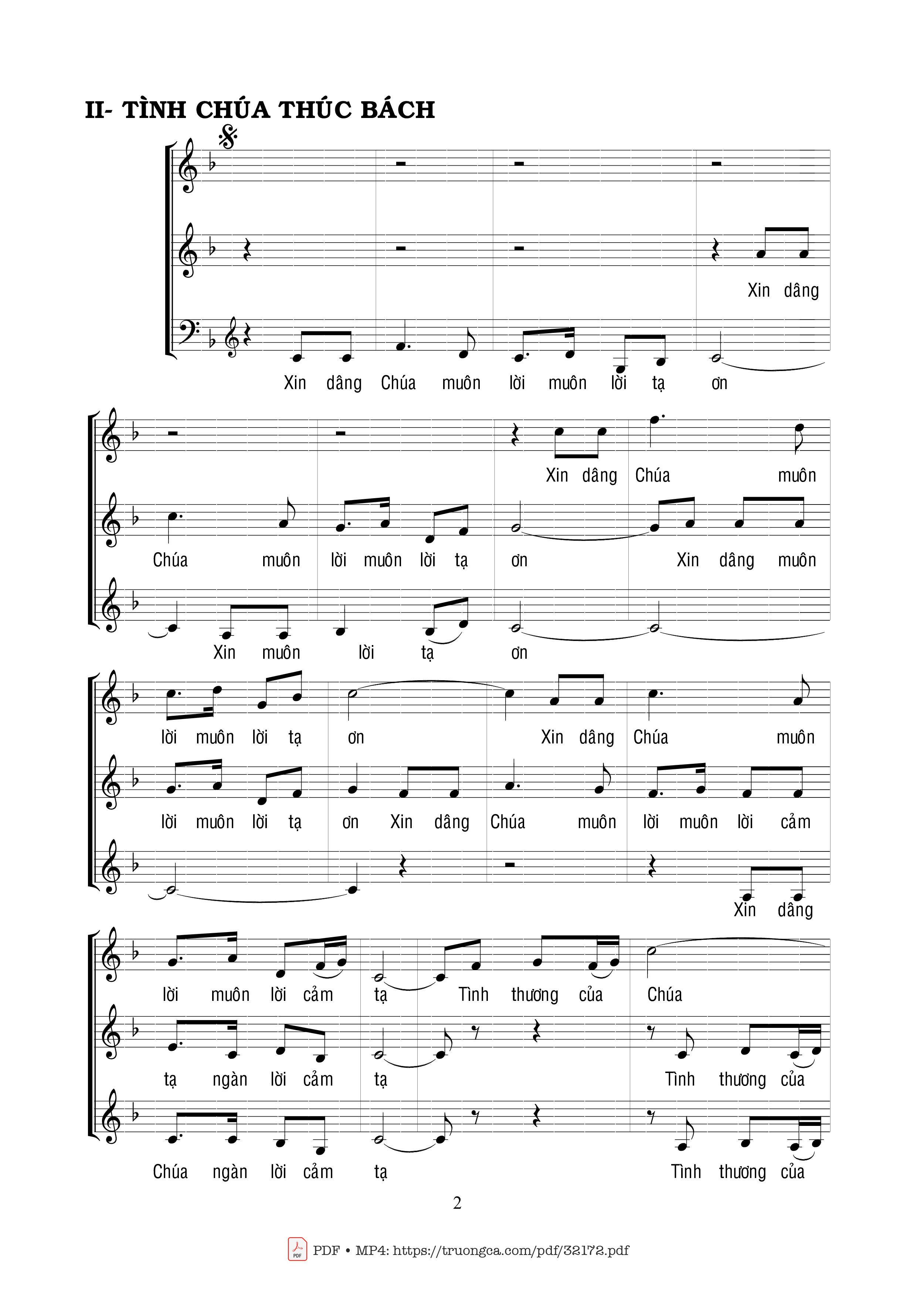 Page 2 of Sheet music PDF Trường Ca Tạ Ơn - Ngọc Linh