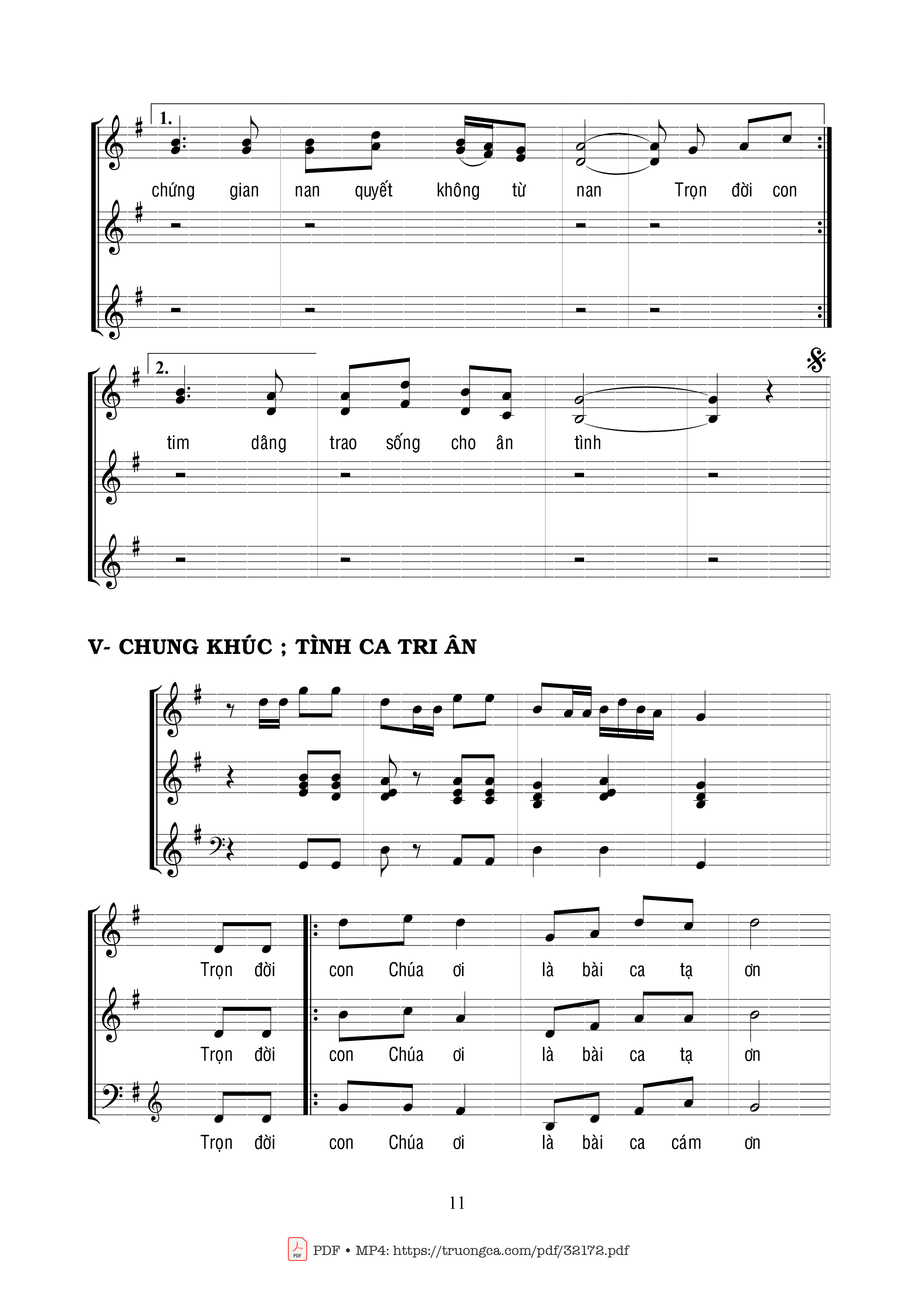 Page 11 of Sheet music PDF Trường Ca Tạ Ơn - Ngọc Linh