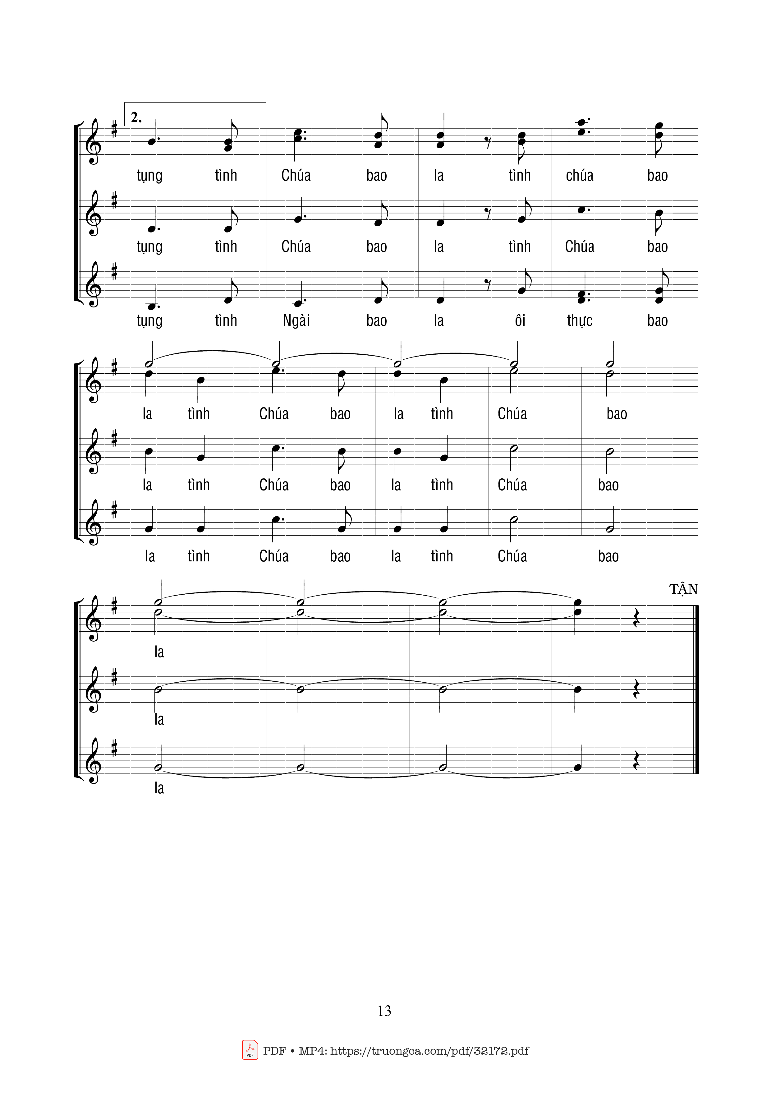 Page 13 of Sheet music PDF Trường Ca Tạ Ơn - Ngọc Linh