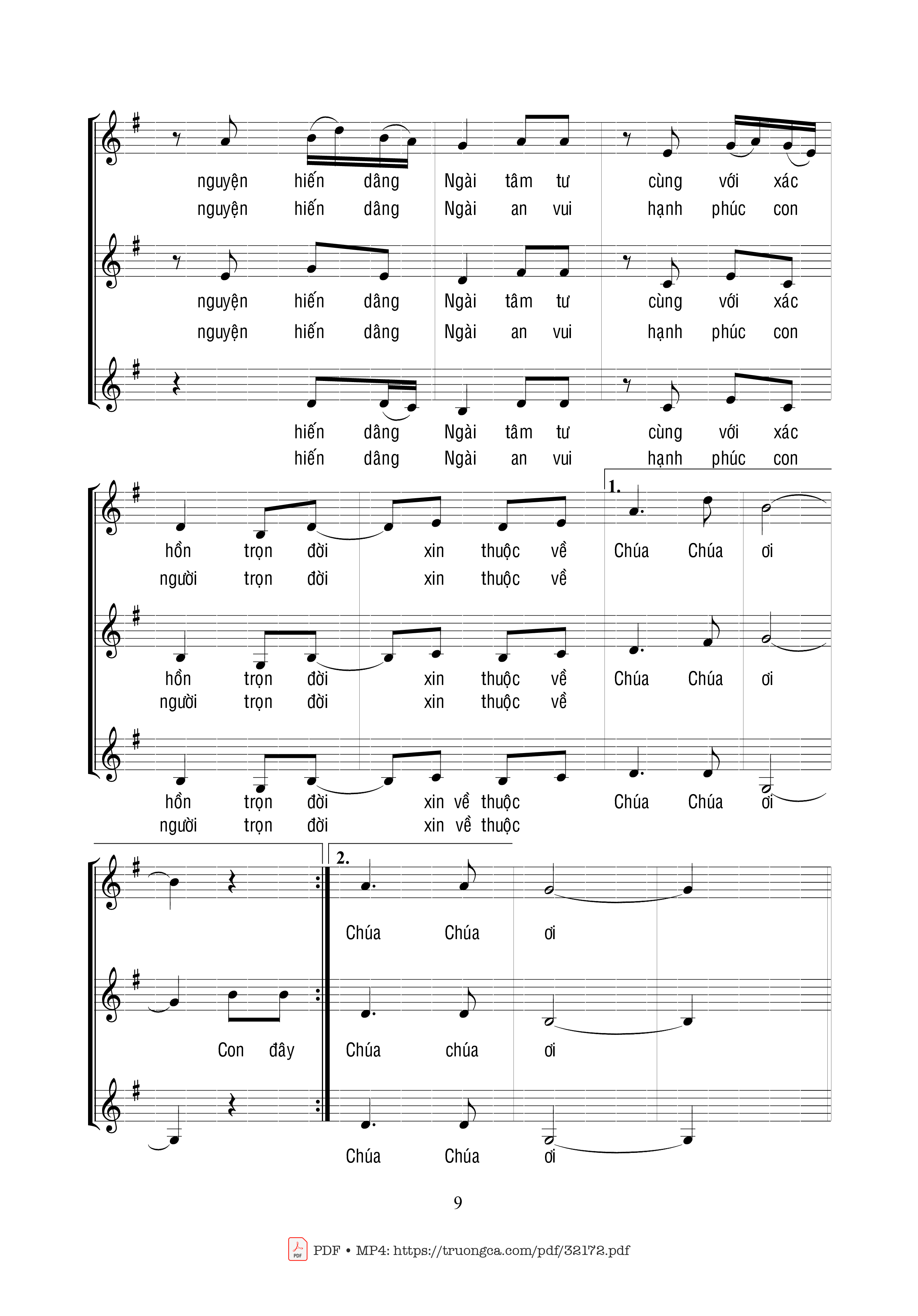 Page 9 of Sheet music PDF Trường Ca Tạ Ơn - Ngọc Linh