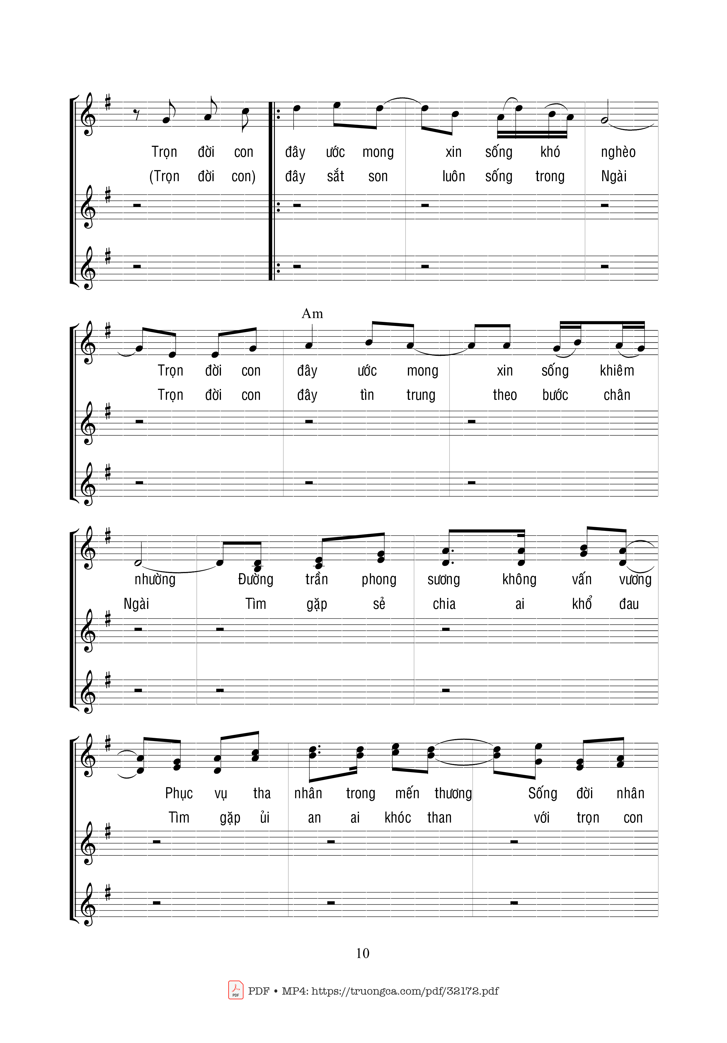 Page 10 of Sheet music PDF Trường Ca Tạ Ơn - Ngọc Linh