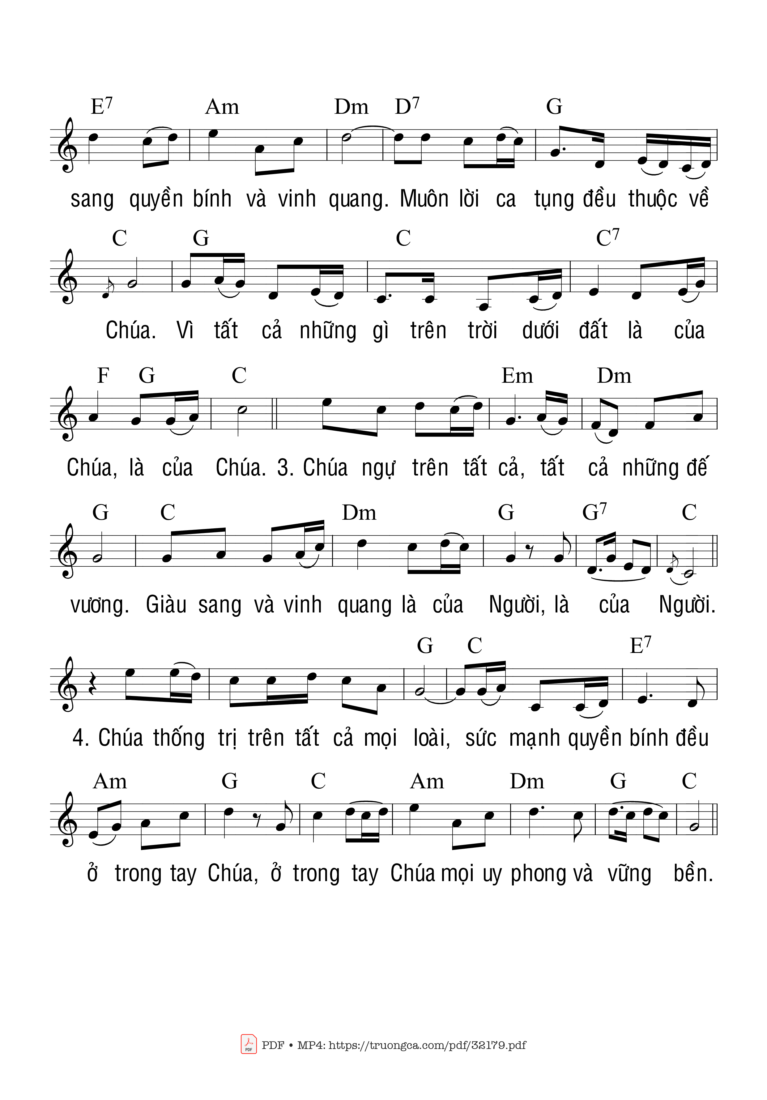 Page 2 of Sheet music PDF Chúc Tụng Danh Chúa - Ngọc Linh