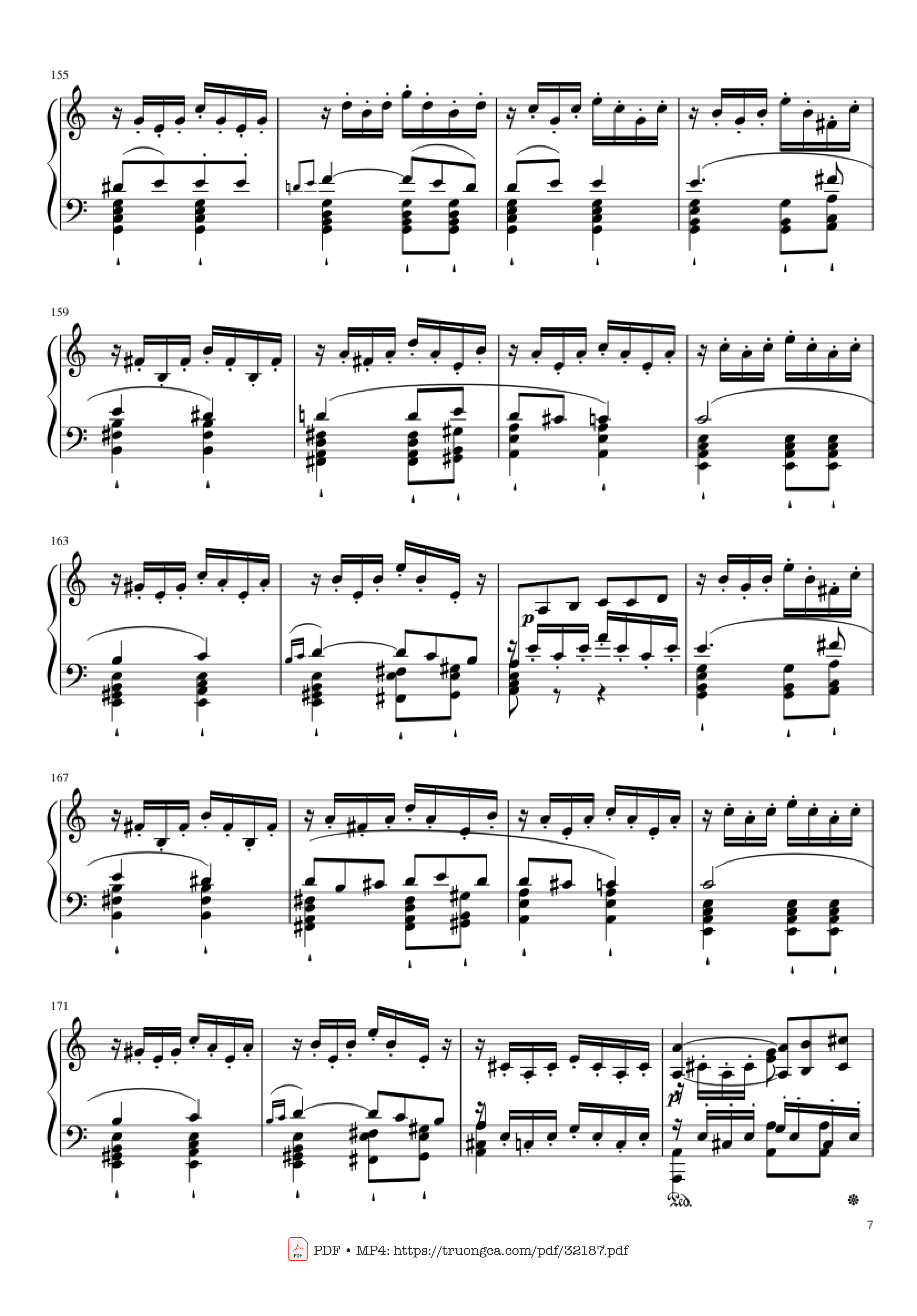 Page 7 of Sheet music PDF Piano Beethoven Symphony No. 7 Movement 2 Piano - Ludvig van Beethoven