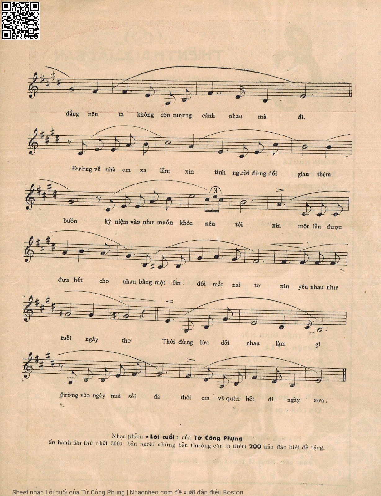 Page 3 of Sheet music PDF Lời cuối - Từ Công Phụng