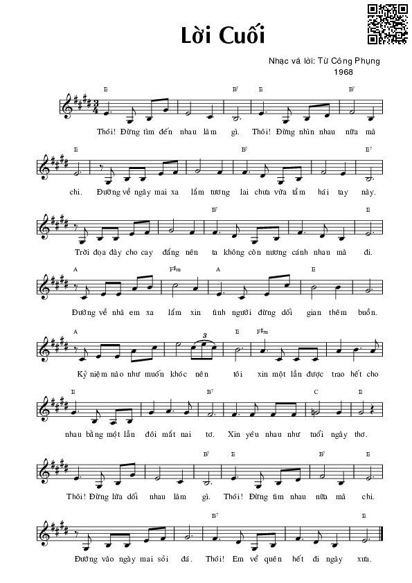 Page 5 of Sheet music PDF Lời cuối - Từ Công Phụng