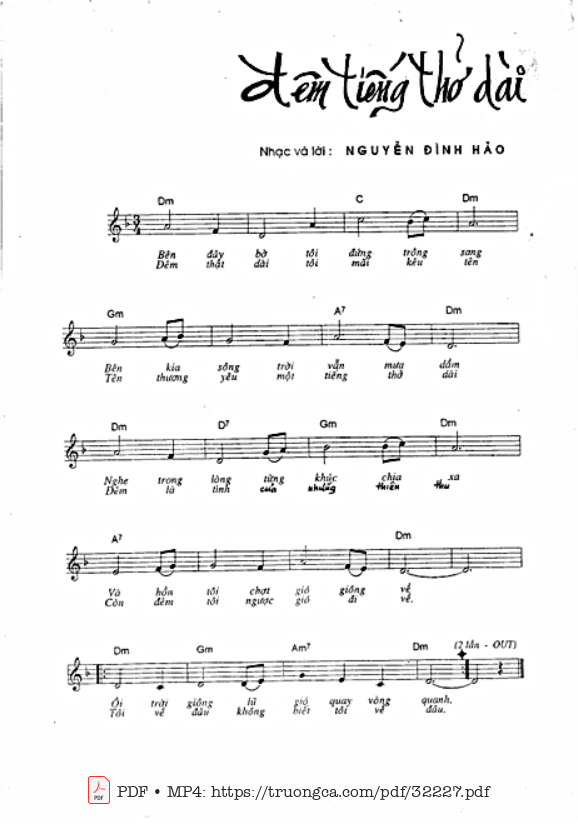 Page 2 of Sheet music PDF Đêm tiếng thở dài - Nguyễn Đình Hảo