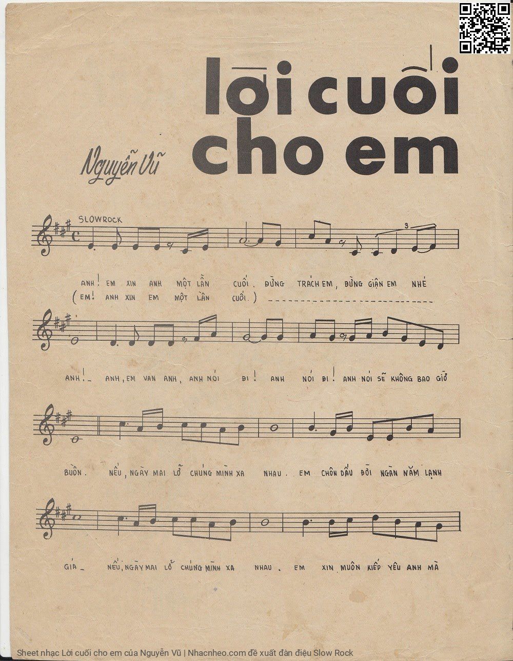 Page 2 of Sheet music PDF Lời cuối cho em - Nguyễn Vũ