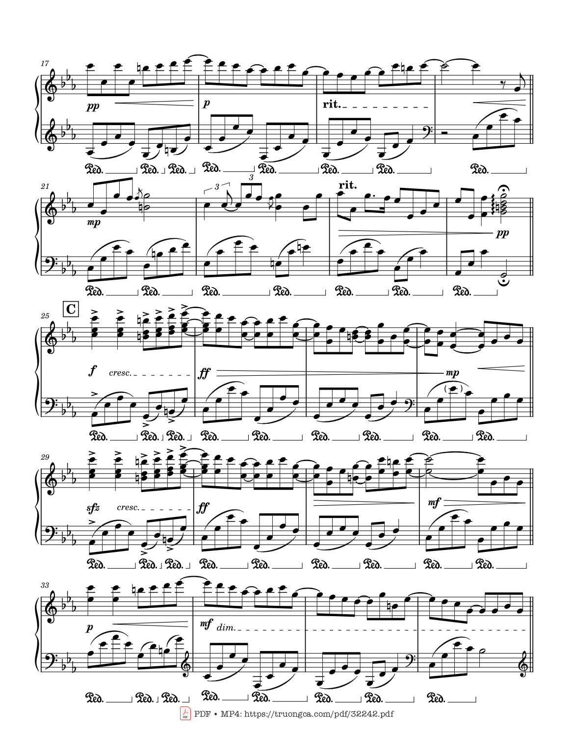 Page 2 of Sheet music PDF WHEN THE LOVE FALLS Piano - Yiruma