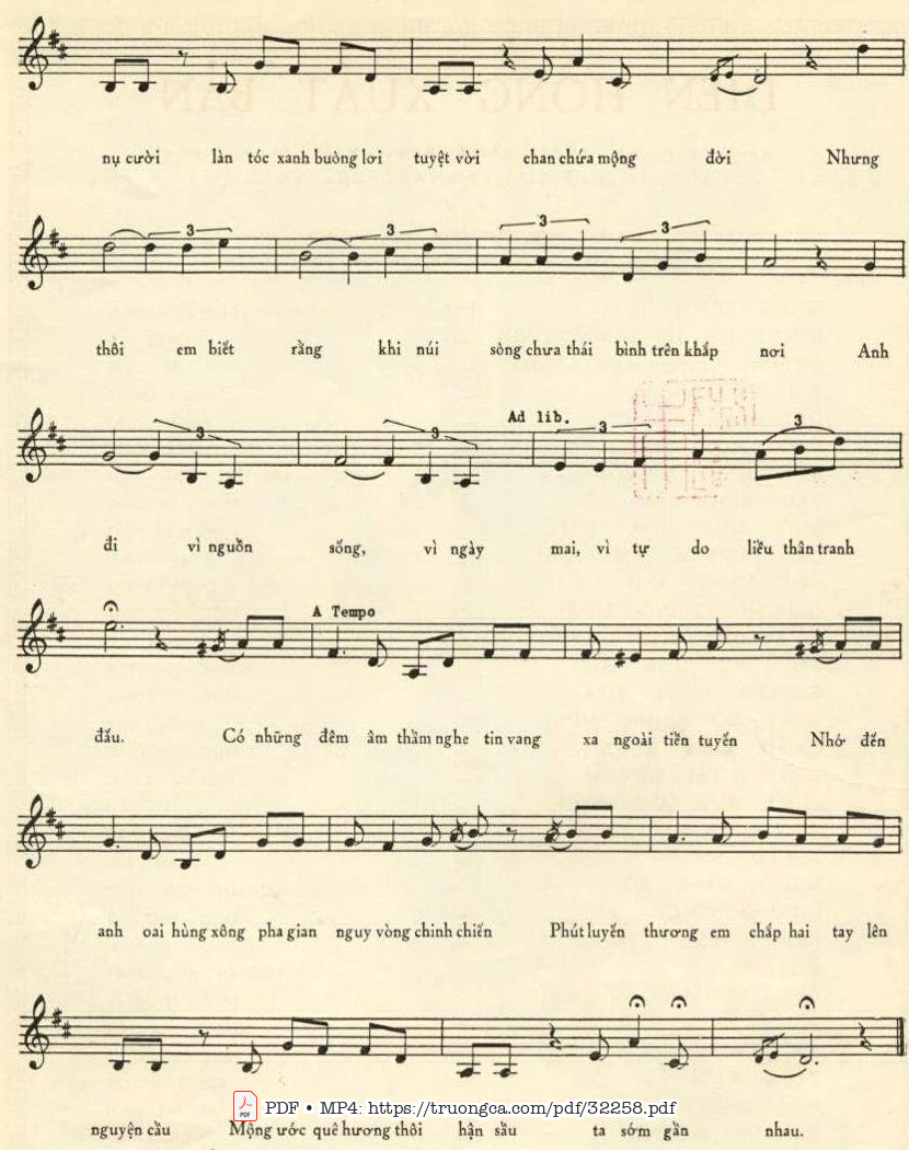 Page 2 of Sheet music PDF Nếu Vắng Anh - Nguyên Sa